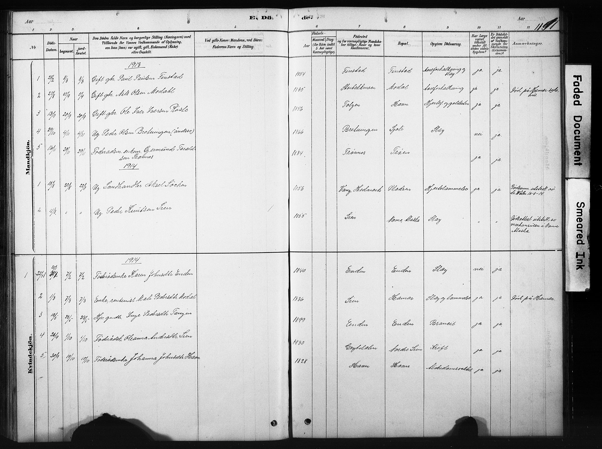 Sollia prestekontor, SAH/PREST-050/H/Ha/Hab/L0002: Parish register (copy) no. 2, 1880-1933, p. 119