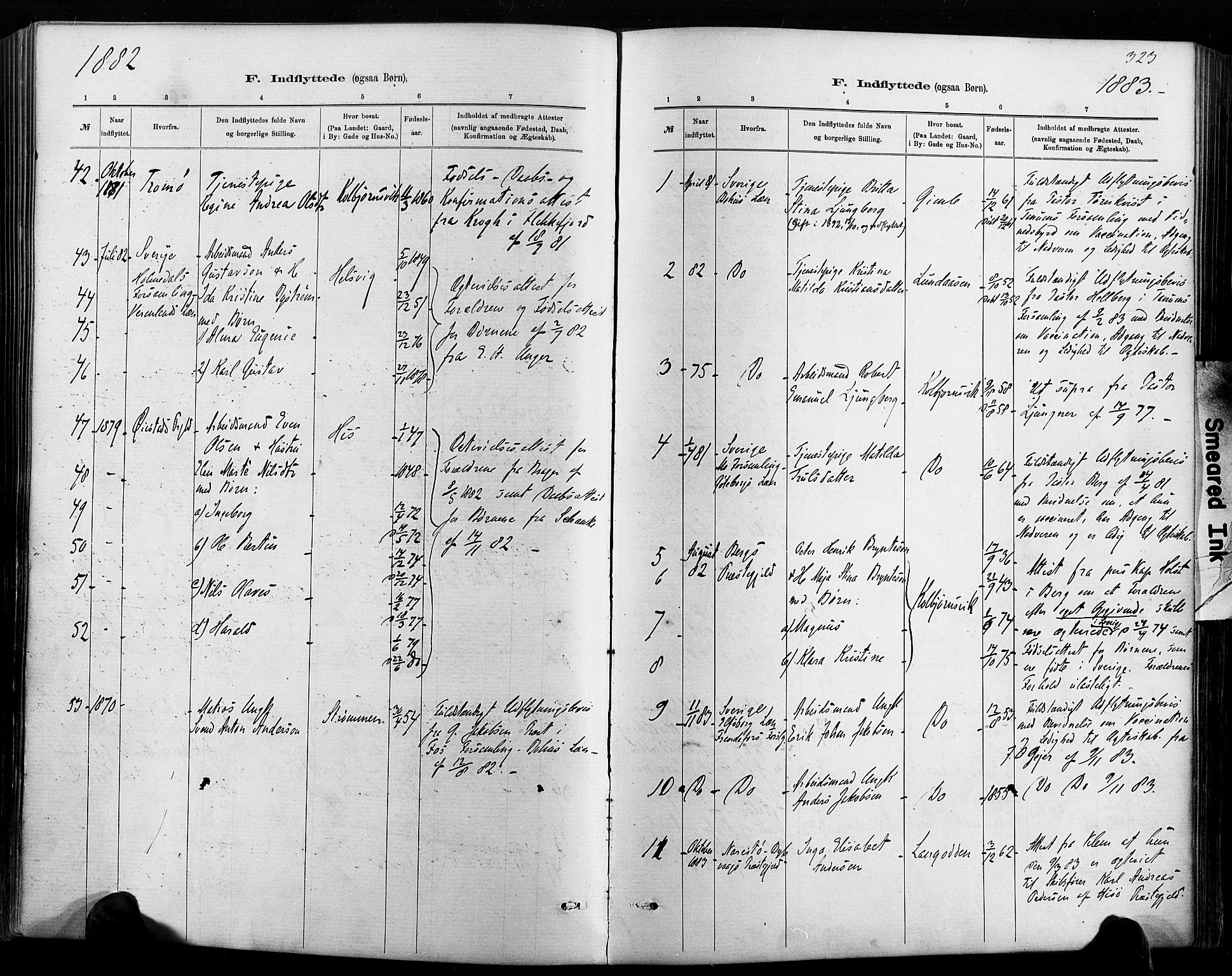 Hisøy sokneprestkontor, AV/SAK-1111-0020/F/Fa/L0003: Parish register (official) no. A 3, 1881-1894, p. 323