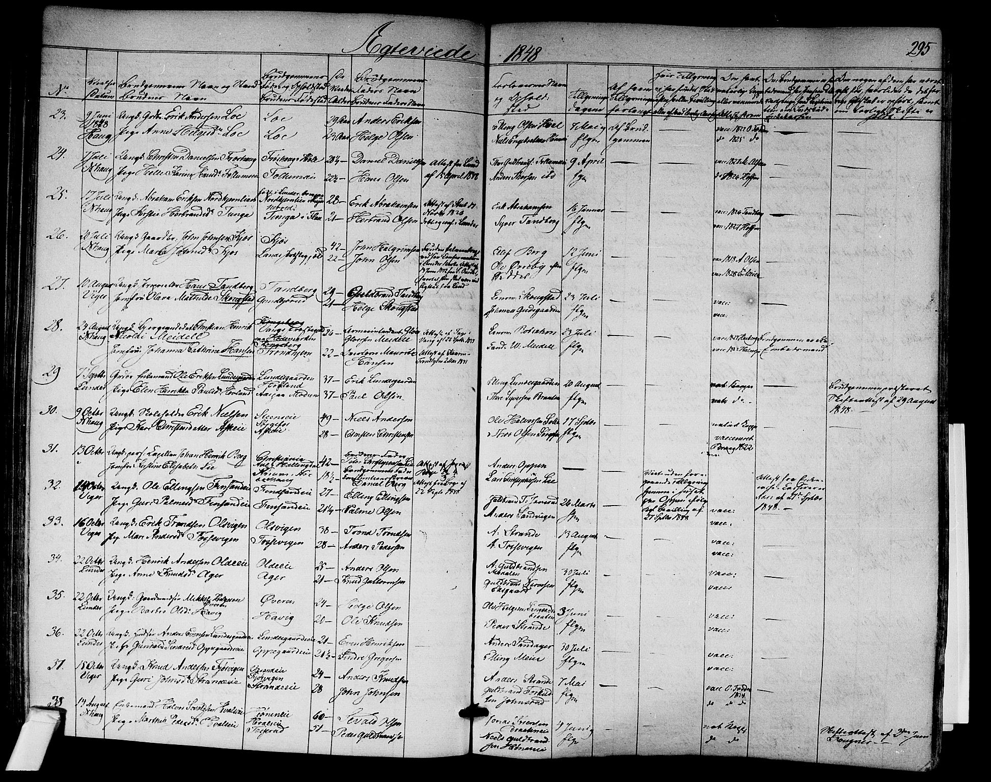 Norderhov kirkebøker, SAKO/A-237/F/Fa/L0011: Parish register (official) no. 11, 1847-1856, p. 295
