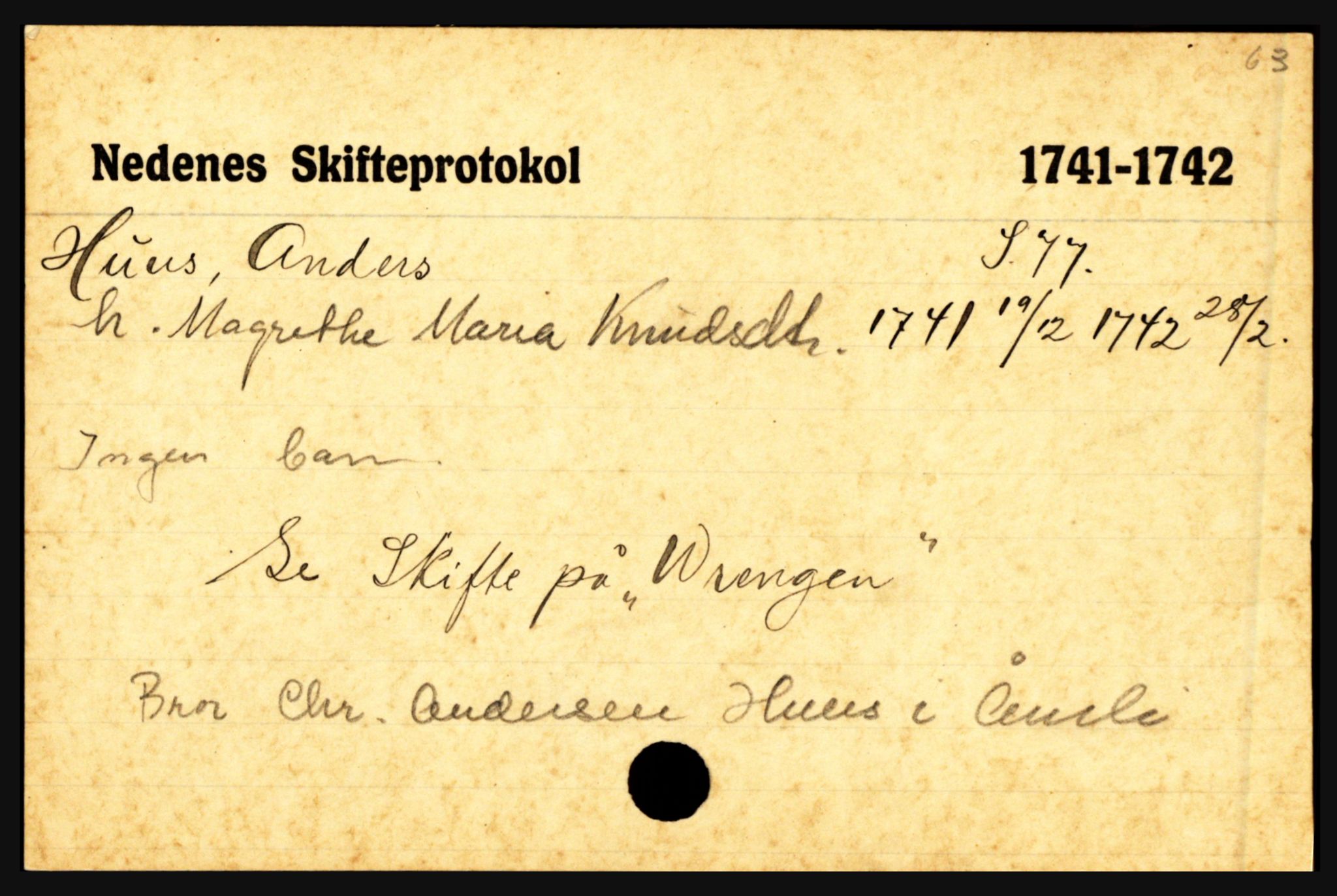 Nedenes sorenskriveri før 1824, AV/SAK-1221-0007/H, p. 13329