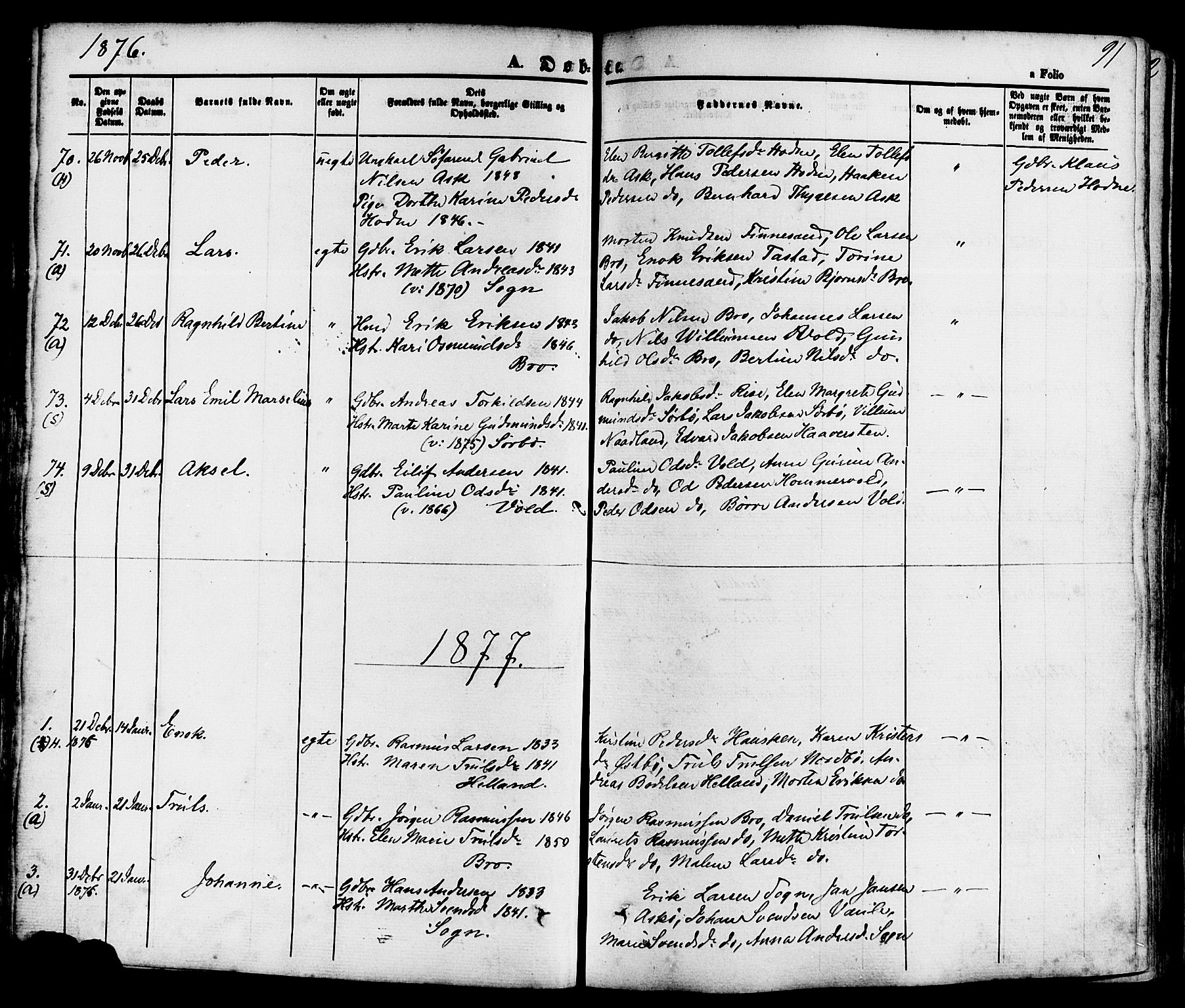 Rennesøy sokneprestkontor, SAST/A -101827/H/Ha/Haa/L0006: Parish register (official) no. A 6, 1860-1878, p. 91