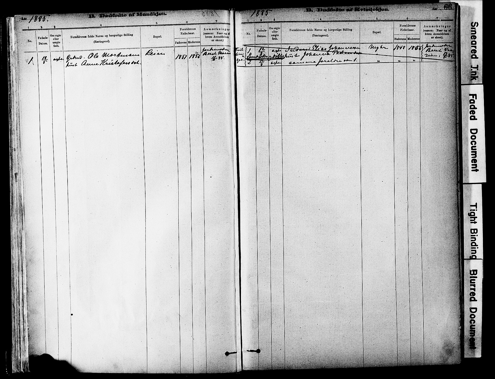 Ministerialprotokoller, klokkerbøker og fødselsregistre - Sør-Trøndelag, SAT/A-1456/646/L0615: Parish register (official) no. 646A13, 1885-1900, p. 66