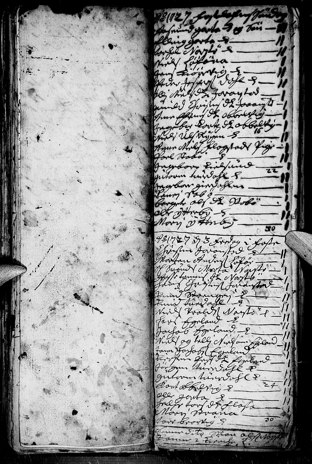 Dypvåg sokneprestkontor, SAK/1111-0007/F/Fb/Fba/L0003: Parish register (copy) no. B 3, 1715-1738, p. 103