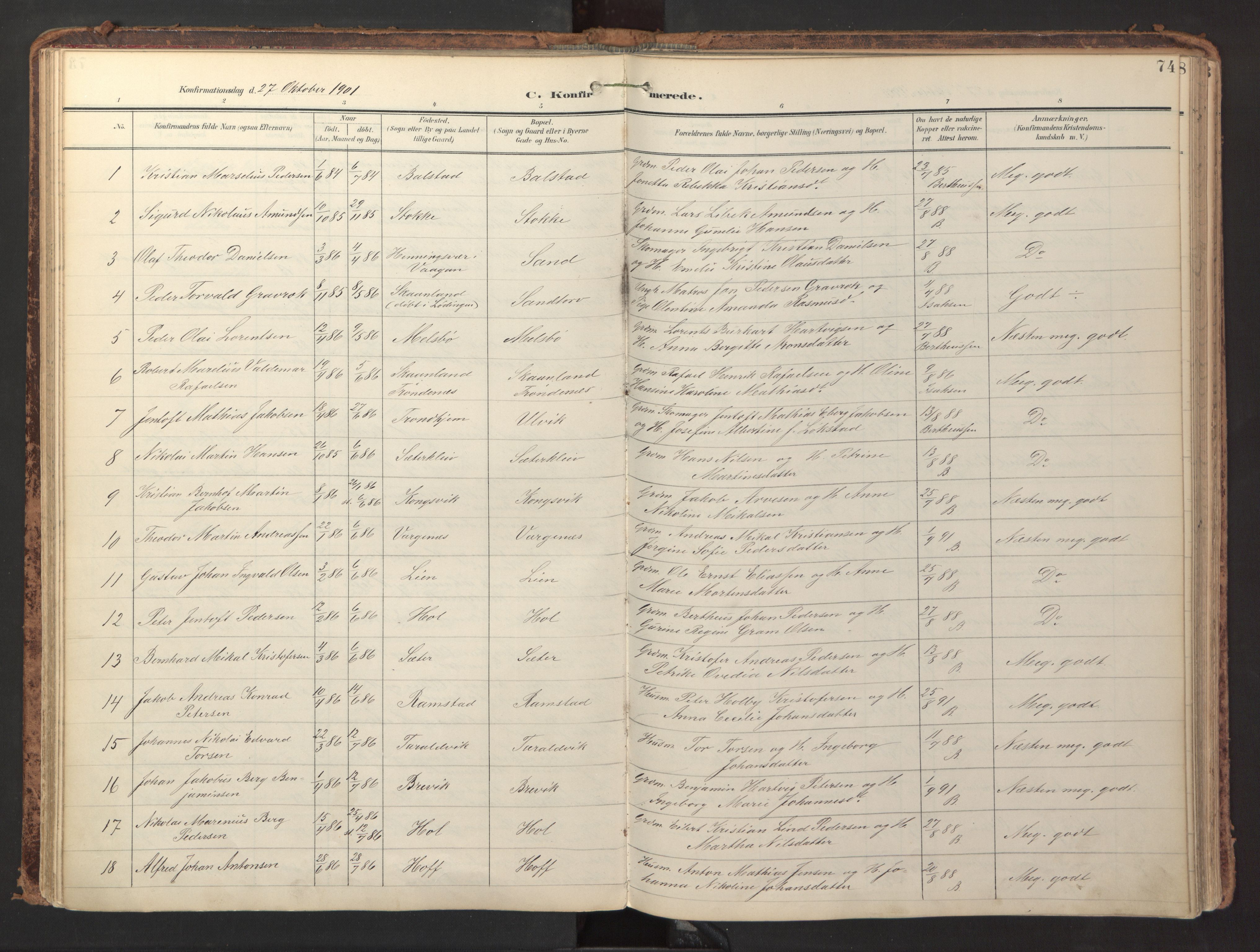 Ministerialprotokoller, klokkerbøker og fødselsregistre - Nordland, AV/SAT-A-1459/865/L0926: Parish register (official) no. 865A04, 1897-1912, p. 74