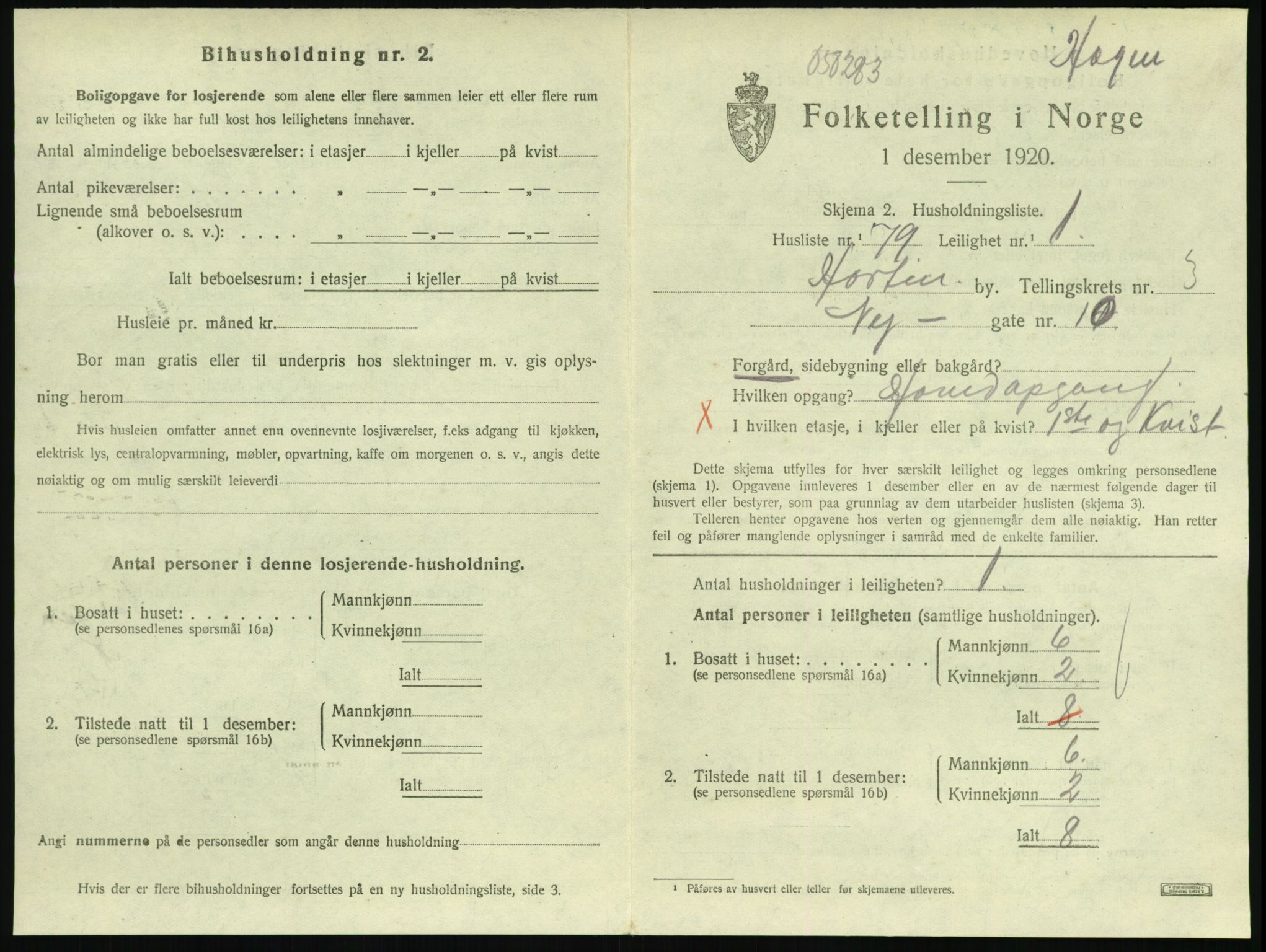 SAKO, 1920 census for Horten, 1920, p. 4397