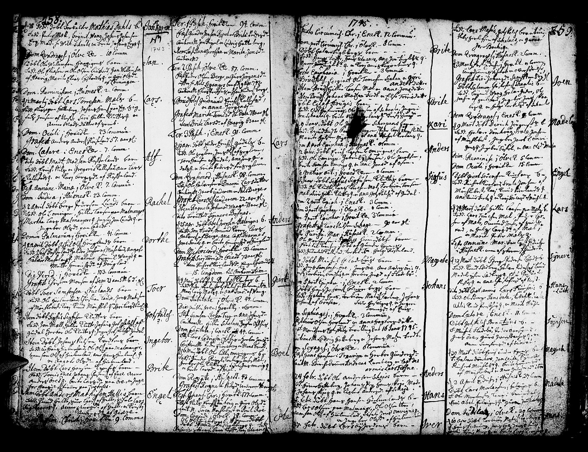 Kvinnherad sokneprestembete, AV/SAB-A-76401/H/Haa: Parish register (official) no. A 2, 1710-1753, p. 258-259