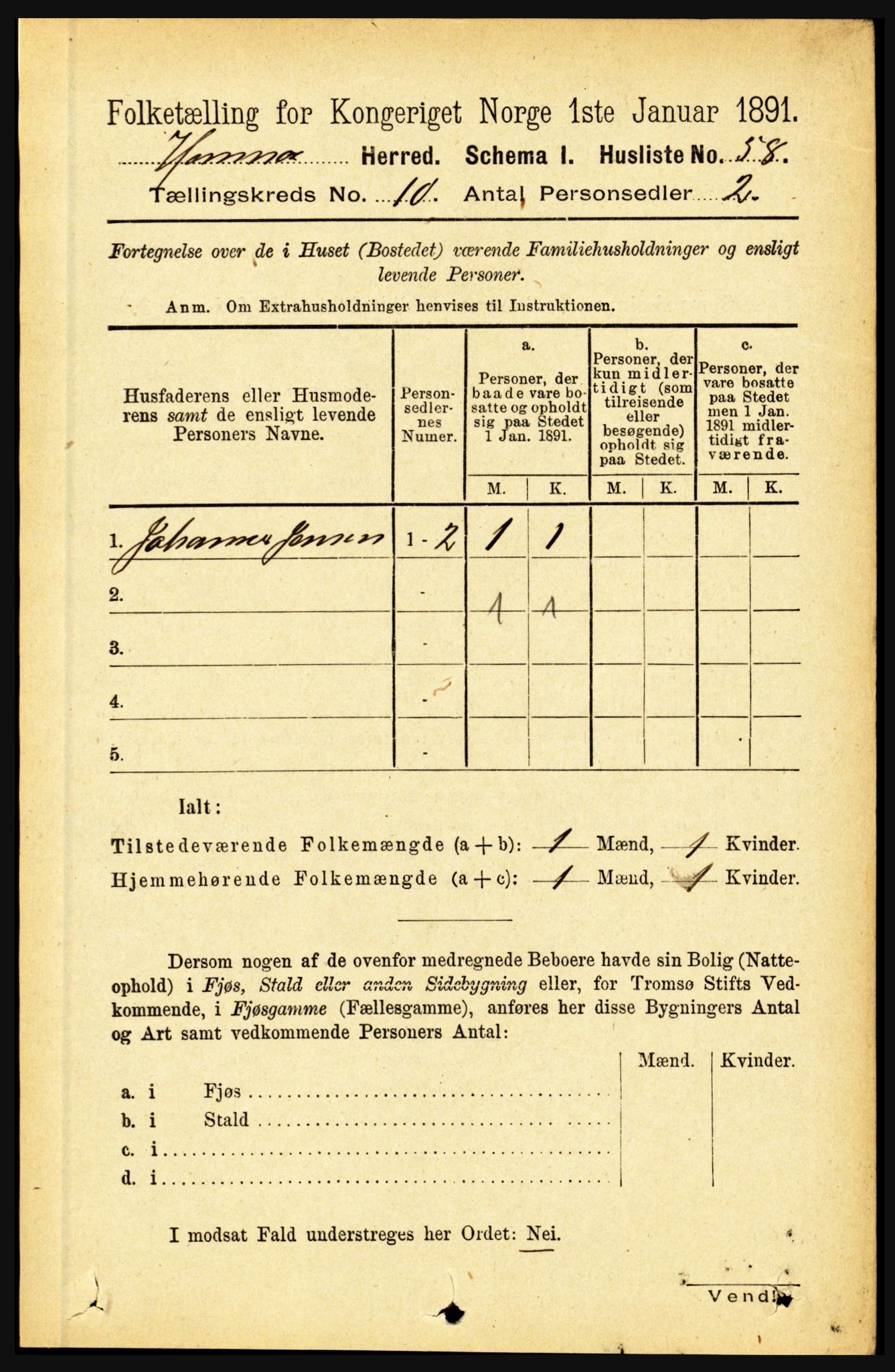 RA, 1891 census for 1832 Hemnes, 1891, p. 4792