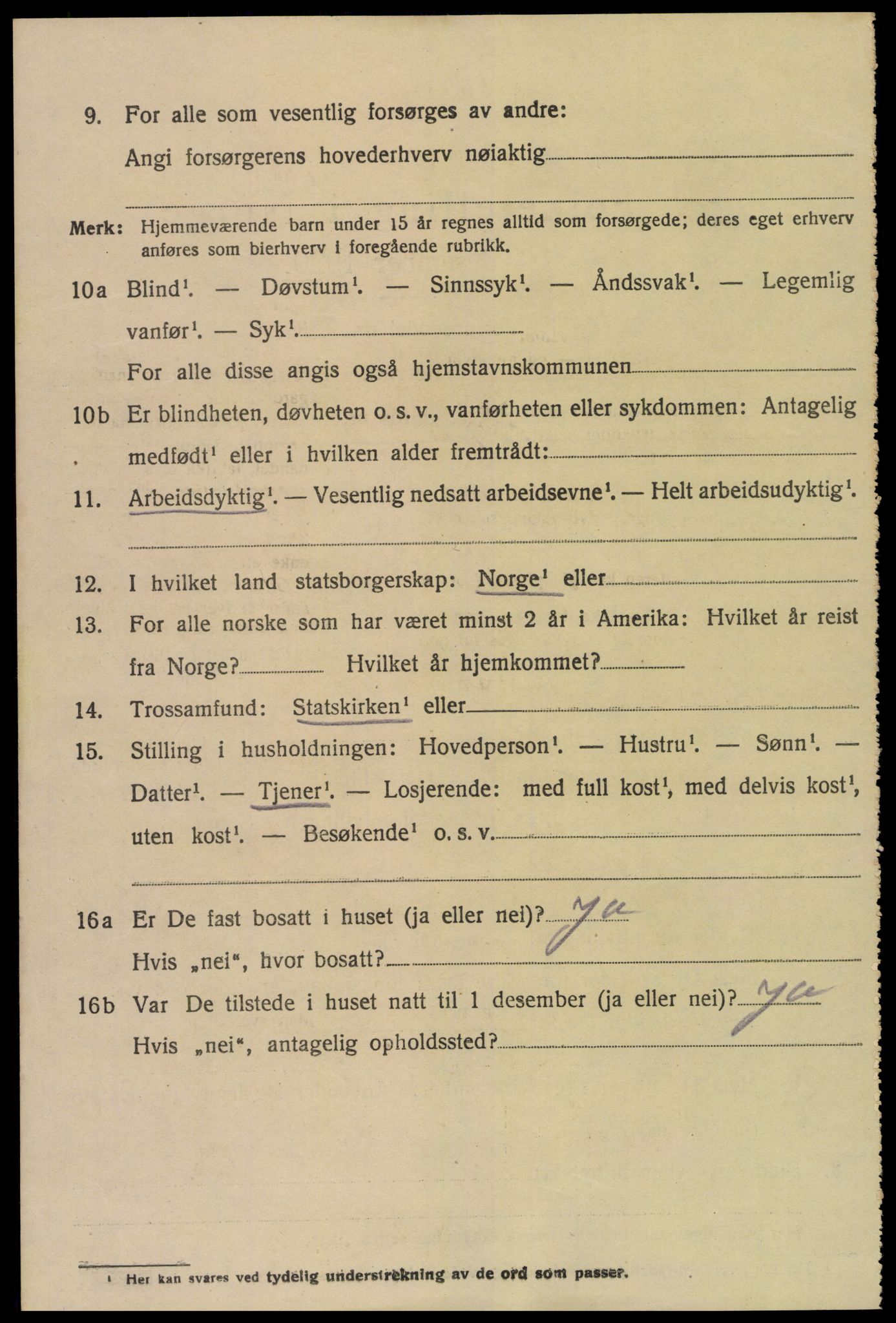 SAK, 1920 census for Fjære, 1920, p. 7434