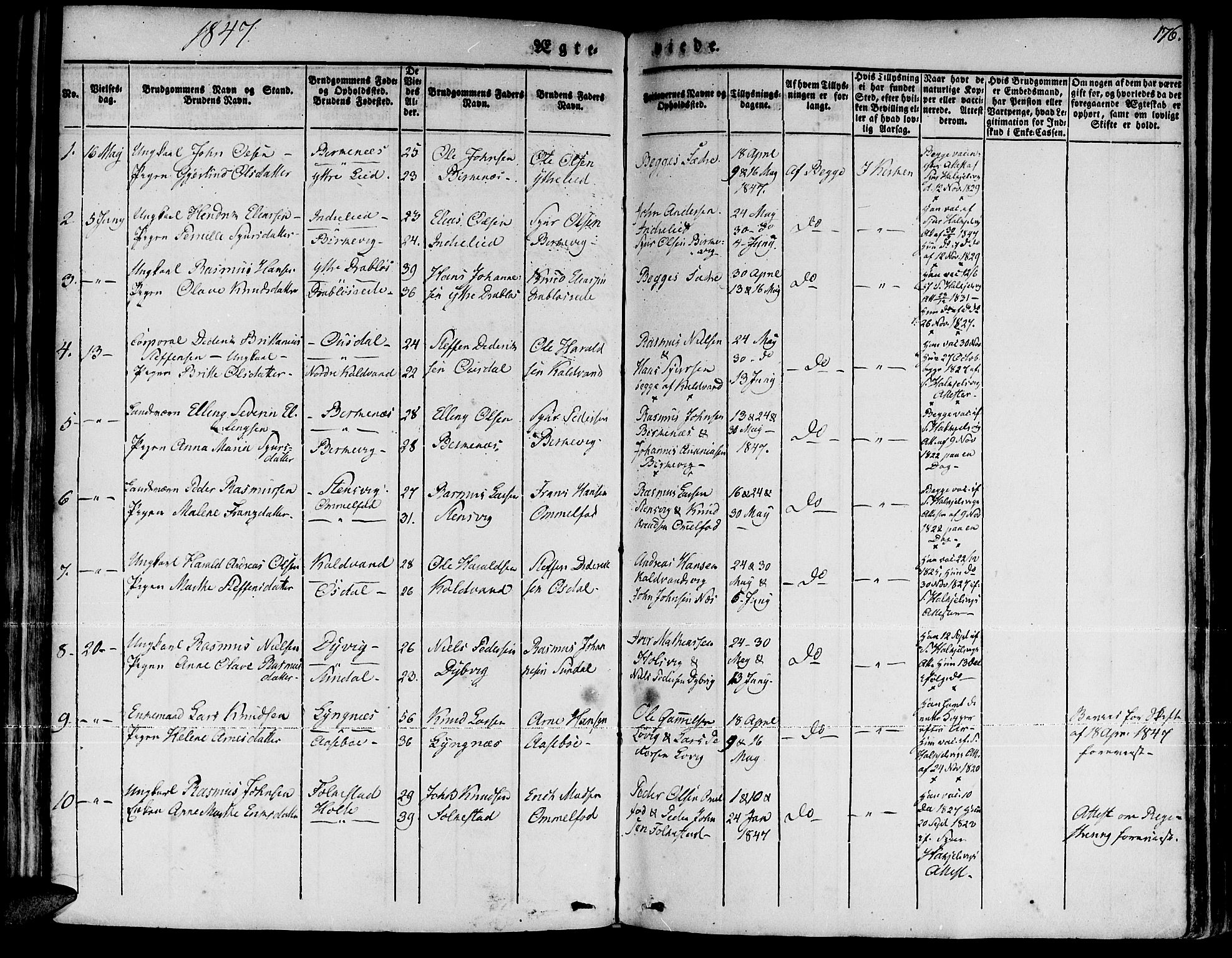 Ministerialprotokoller, klokkerbøker og fødselsregistre - Møre og Romsdal, AV/SAT-A-1454/511/L0139: Parish register (official) no. 511A06, 1831-1850, p. 176