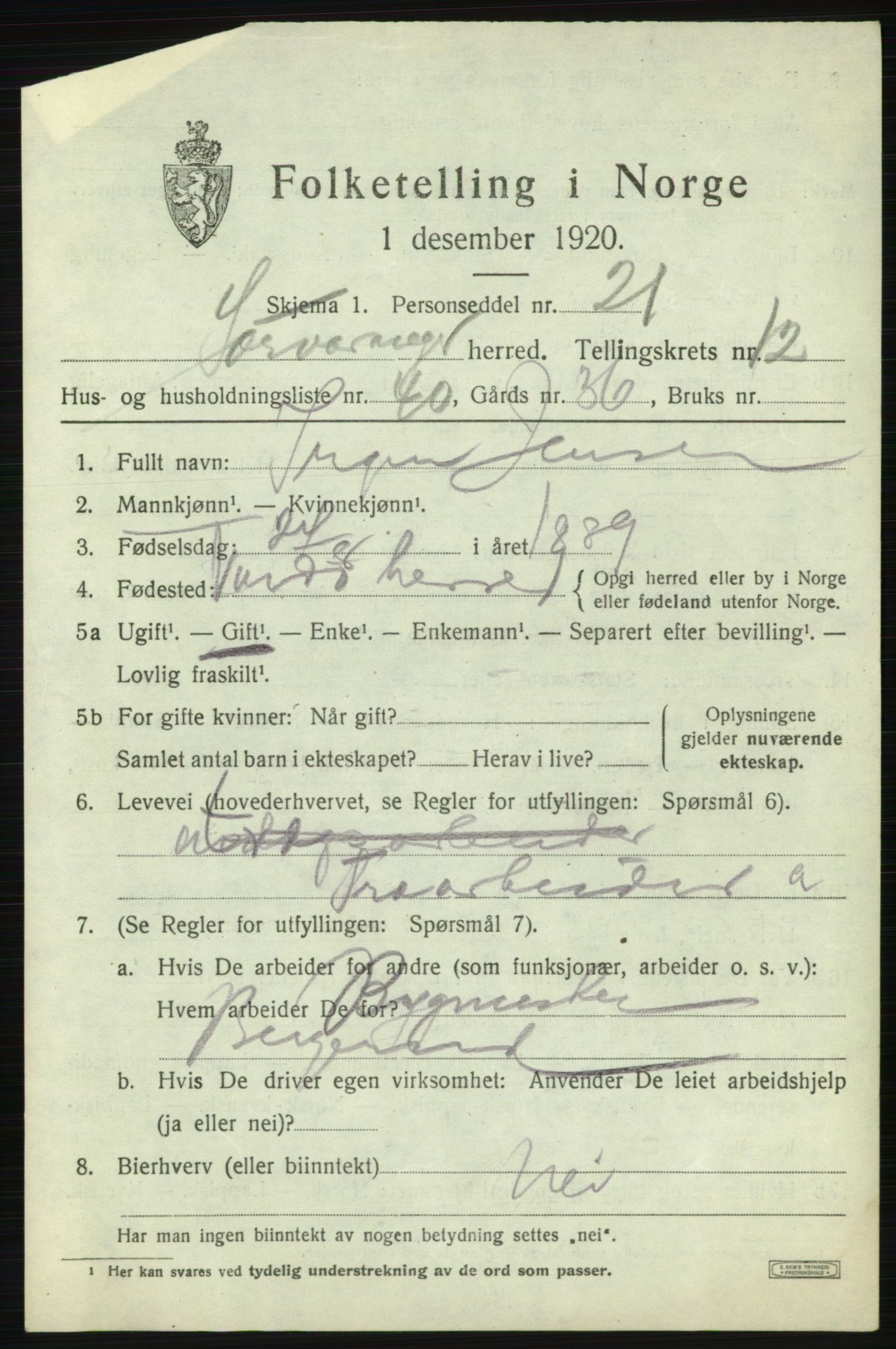 SATØ, 1920 census for Sør-Varanger, 1920, p. 9806