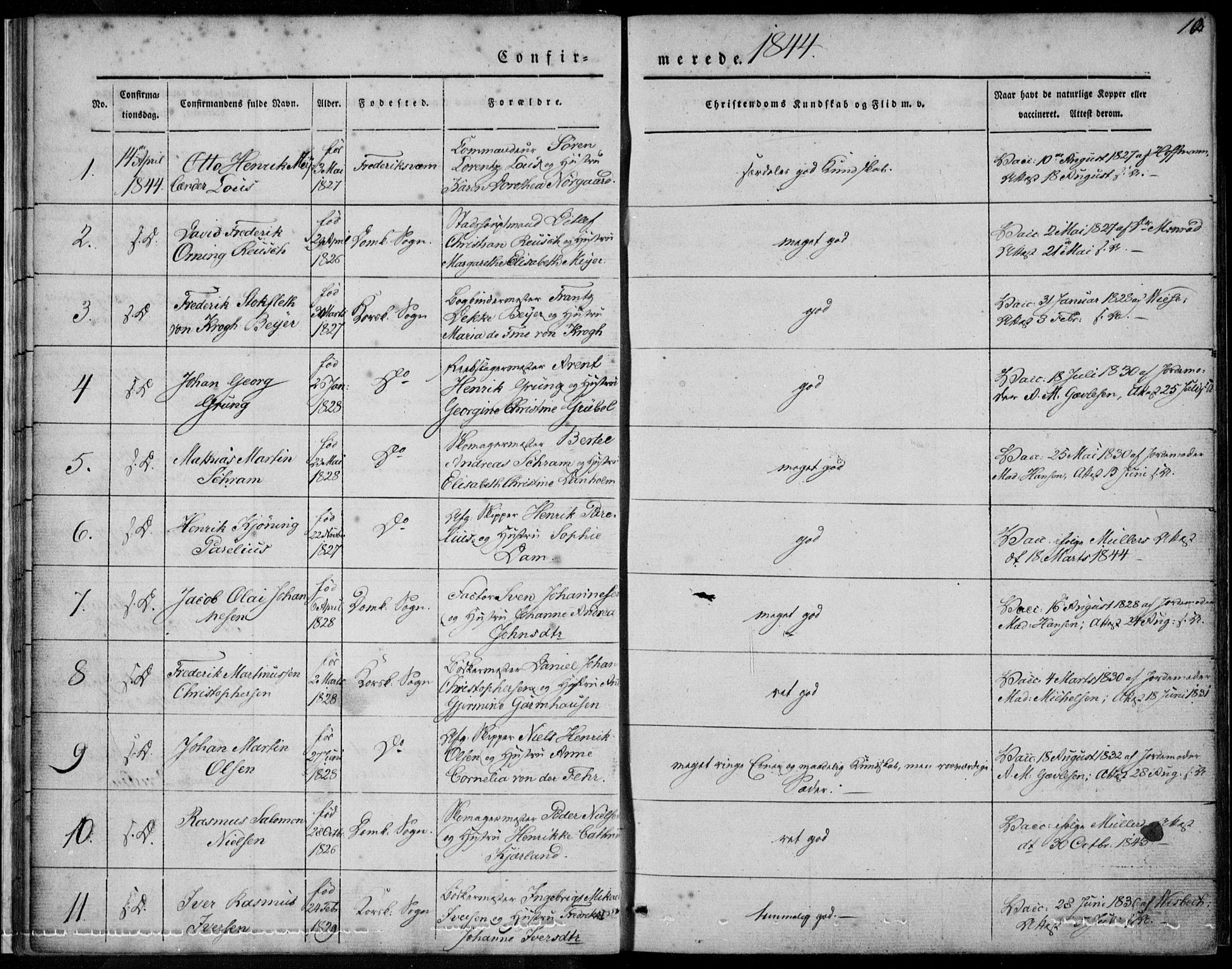 Korskirken sokneprestembete, SAB/A-76101/H/Haa/L0026: Parish register (official) no. C 2, 1842-1854, p. 10