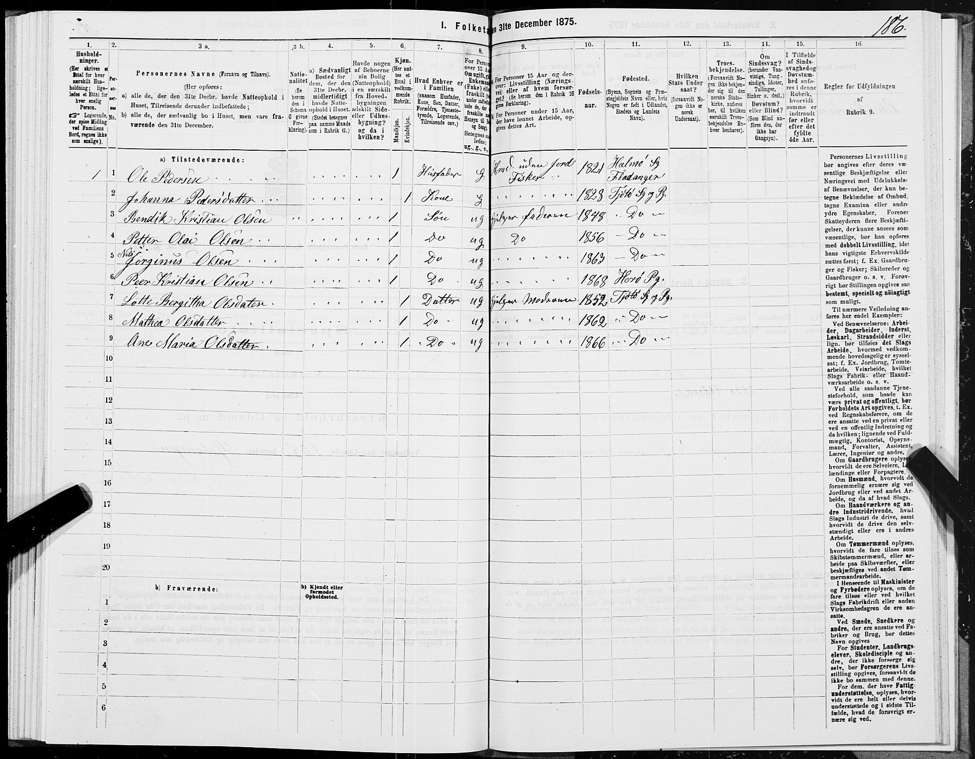 SAT, 1875 census for 1818P Herøy, 1875, p. 4186