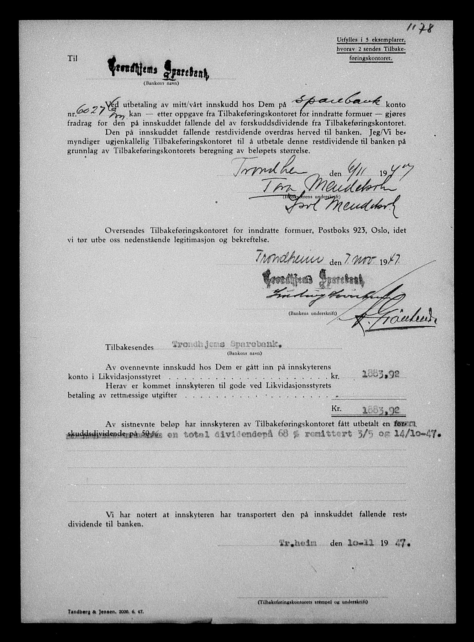 Justisdepartementet, Tilbakeføringskontoret for inndratte formuer, AV/RA-S-1564/H/Hc/Hca/L0905: --, 1945-1947, p. 563