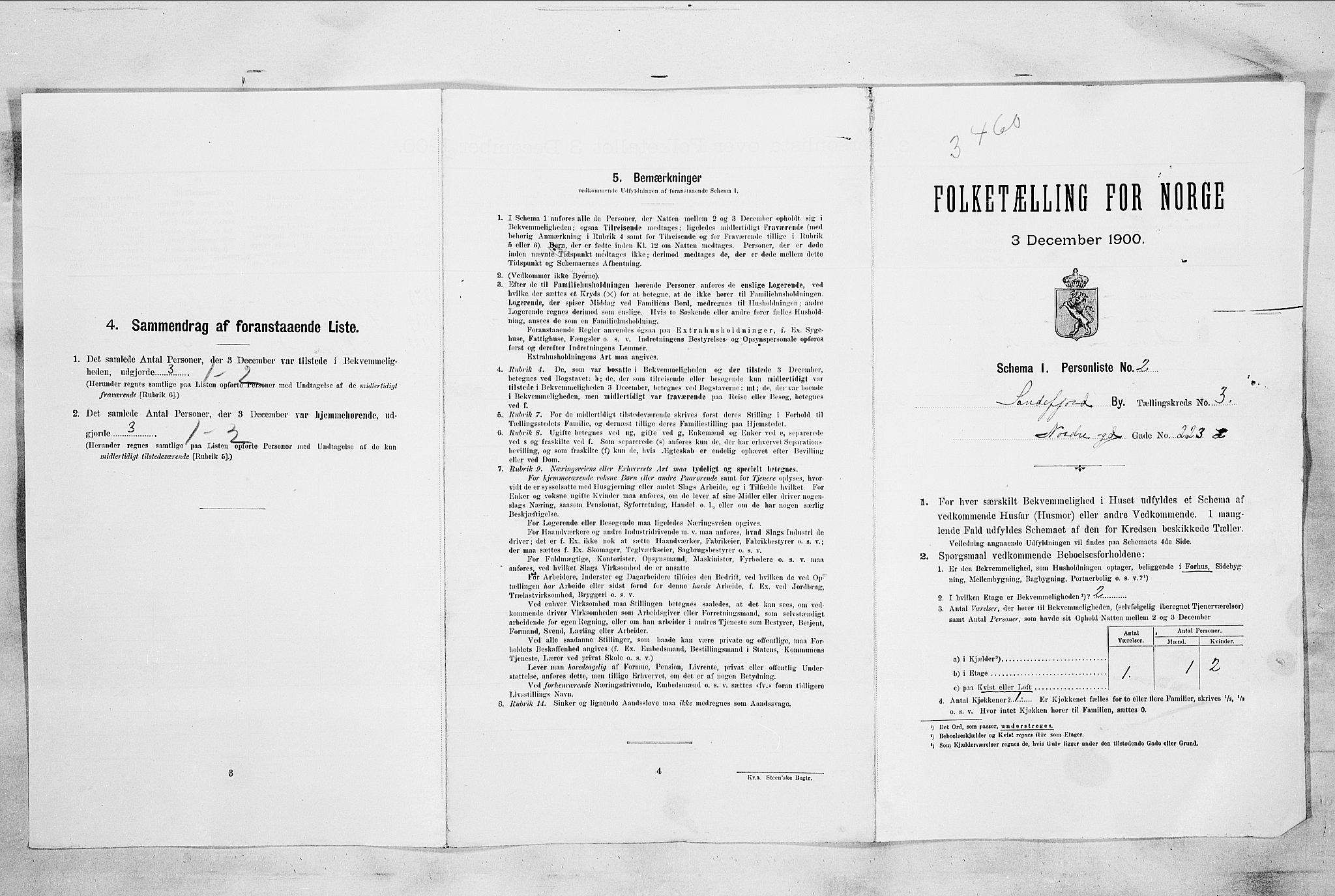 RA, 1900 census for Sandefjord, 1900, p. 899