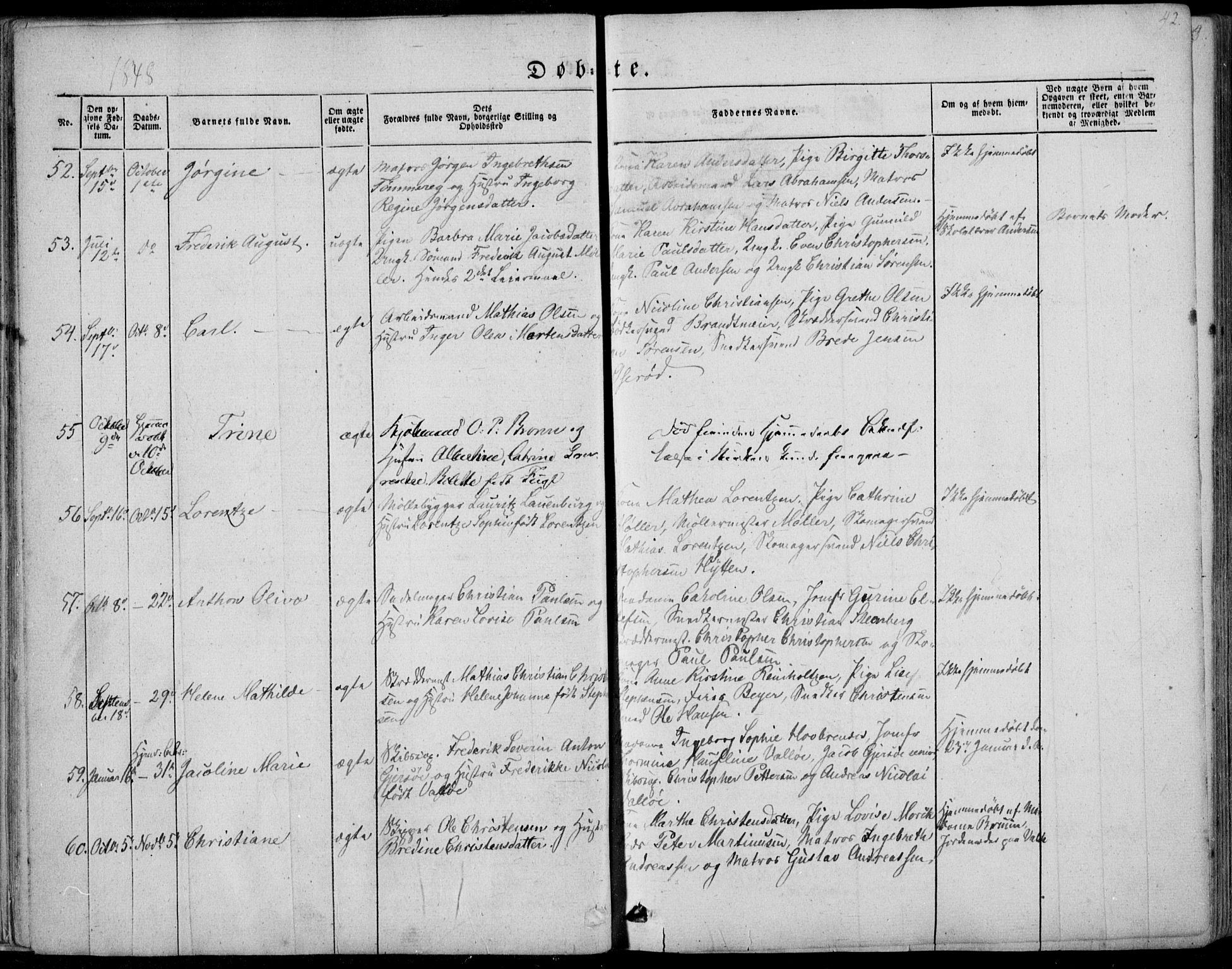 Tønsberg kirkebøker, SAKO/A-330/F/Fa/L0007: Parish register (official) no. I 7, 1845-1854, p. 42