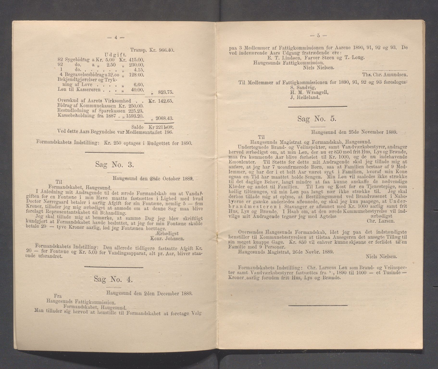 Haugesund kommune - Formannskapet og Bystyret, IKAR/A-740/A/Abb/L0001: Bystyreforhandlinger, 1889-1907, p. 20