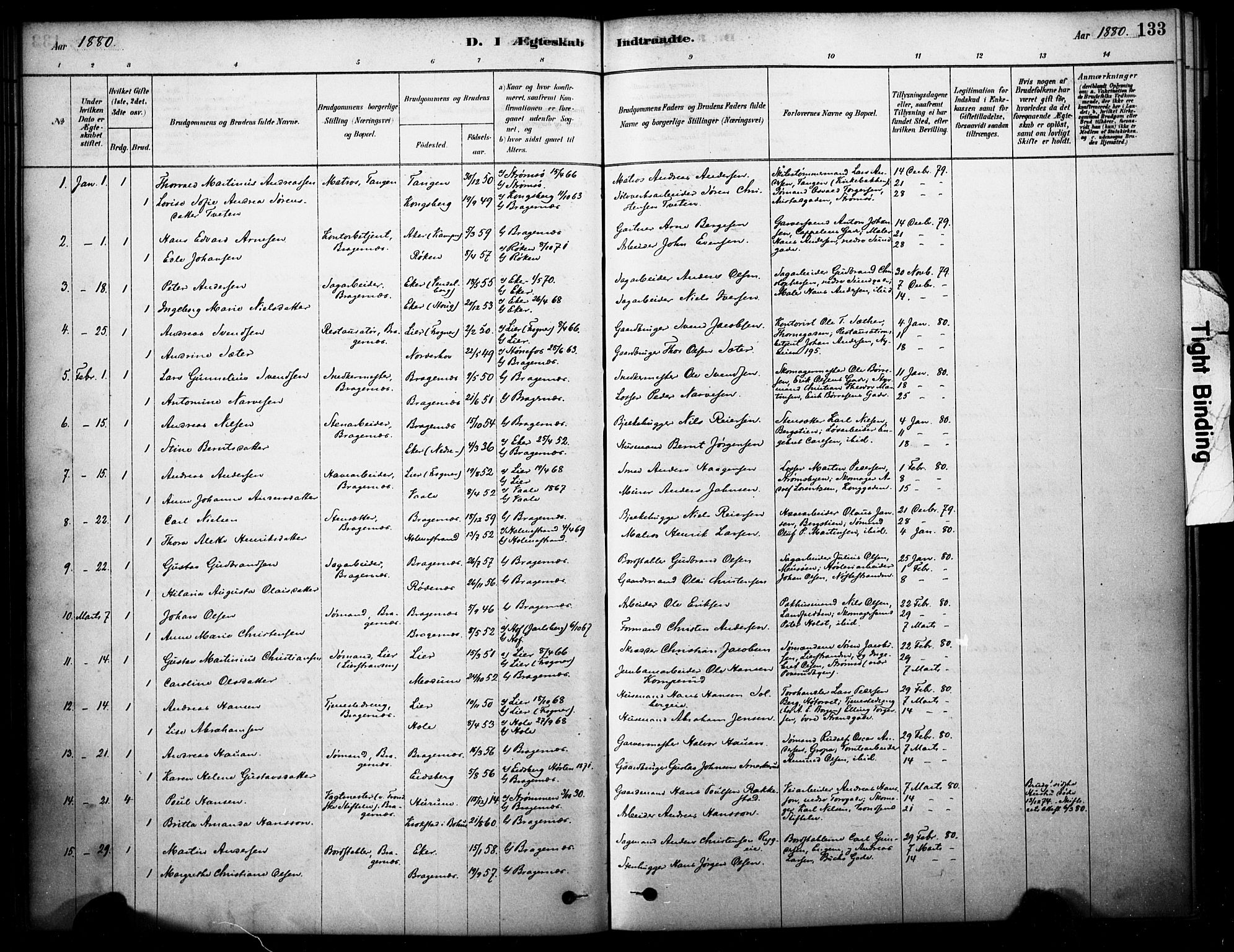 Bragernes kirkebøker, SAKO/A-6/F/Fc/L0005: Parish register (official) no. III 5, 1878-1890, p. 133