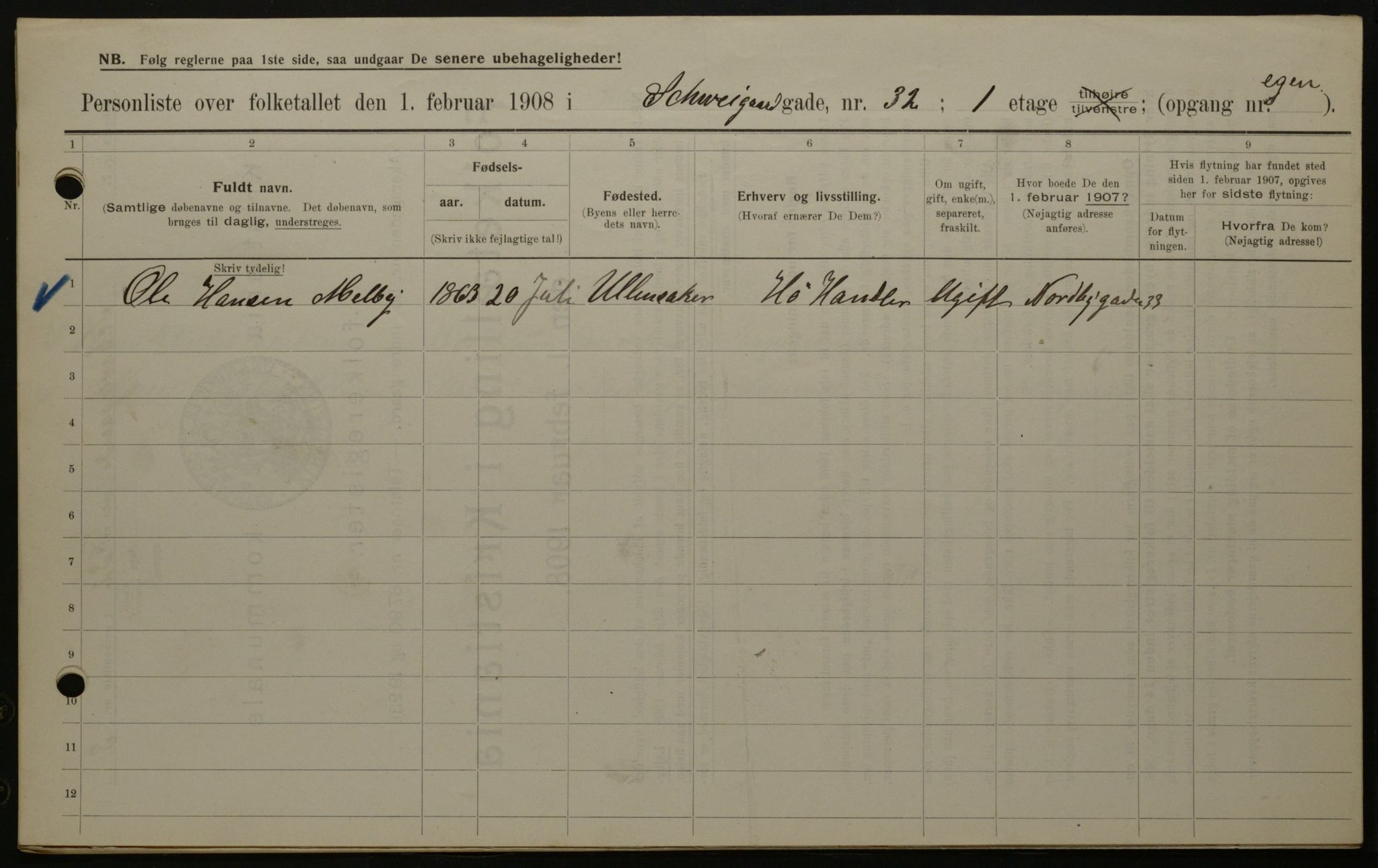 OBA, Municipal Census 1908 for Kristiania, 1908, p. 81796