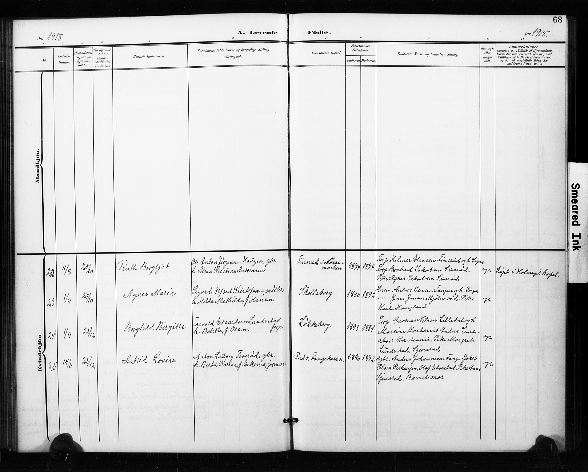 Aremark prestekontor Kirkebøker, AV/SAO-A-10899/G/Ga/L0002: Parish register (copy) no. I 2, 1901-1928, p. 68