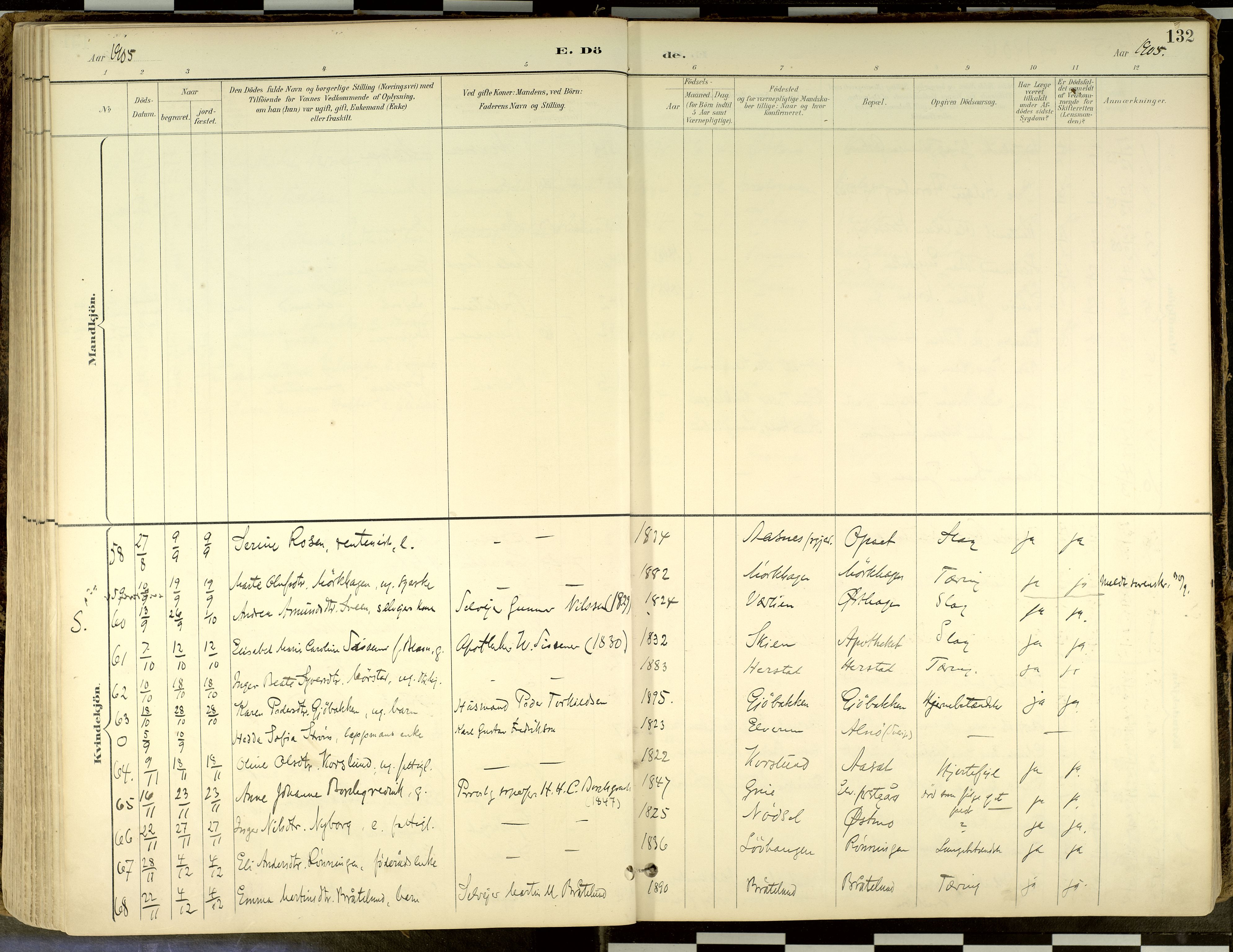 Elverum prestekontor, SAH/PREST-044/H/Ha/Haa/L0018: Parish register (official) no. 18, 1894-1914, p. 132