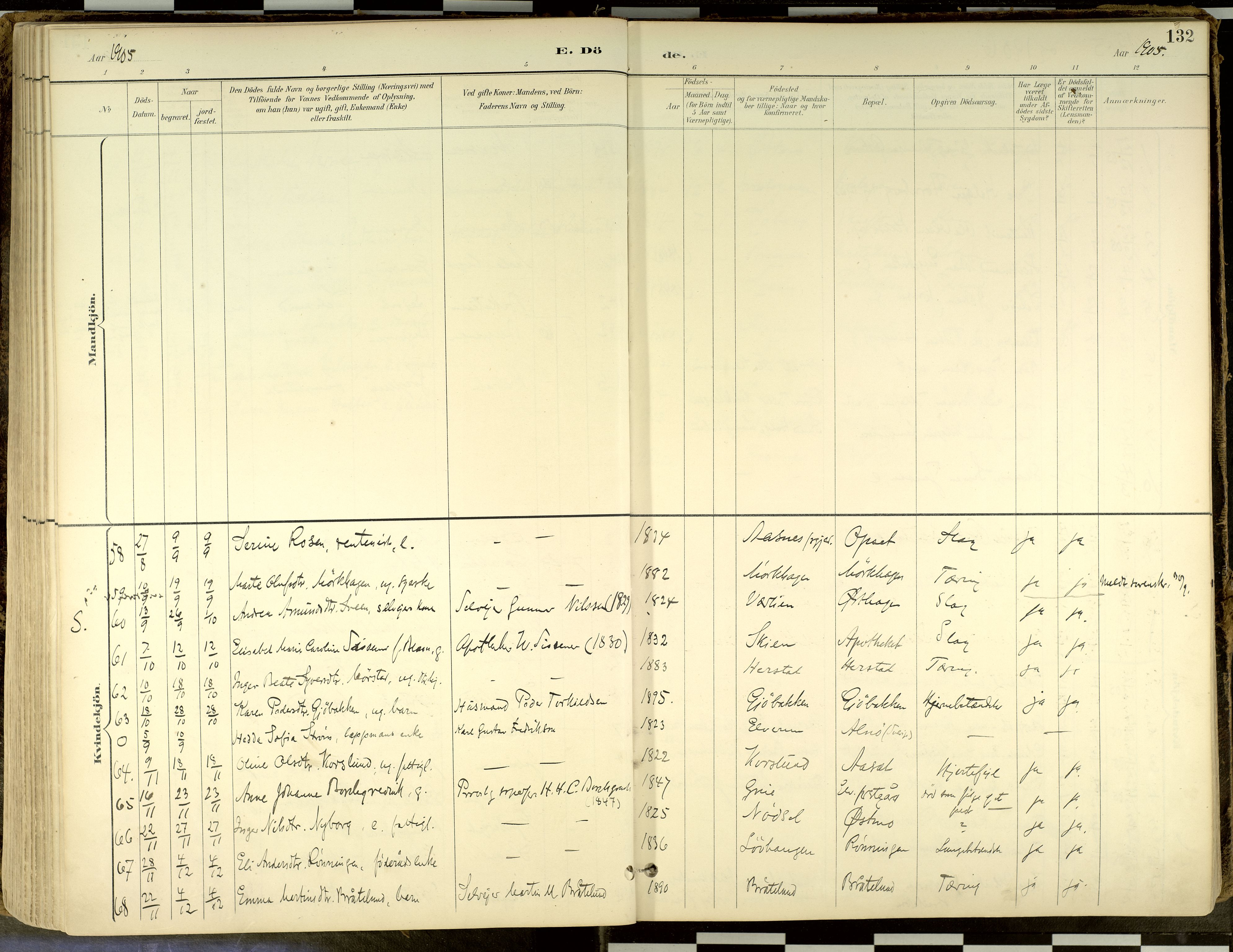 Elverum prestekontor, AV/SAH-PREST-044/H/Ha/Haa/L0018: Parish register (official) no. 18, 1894-1914, p. 132