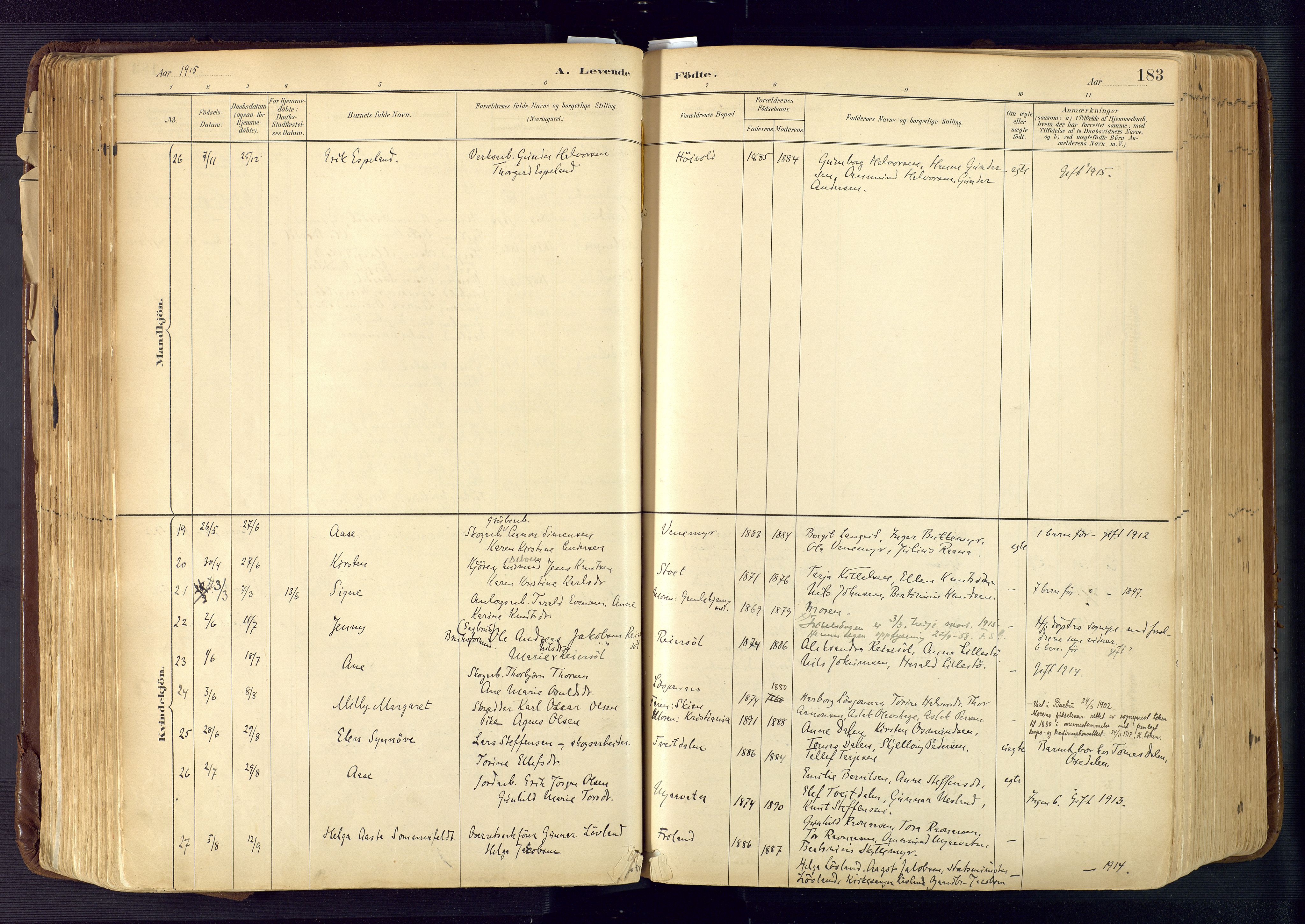 Froland sokneprestkontor, AV/SAK-1111-0013/F/Fa/L0005: Parish register (official) no. A 5, 1882-1921, p. 183