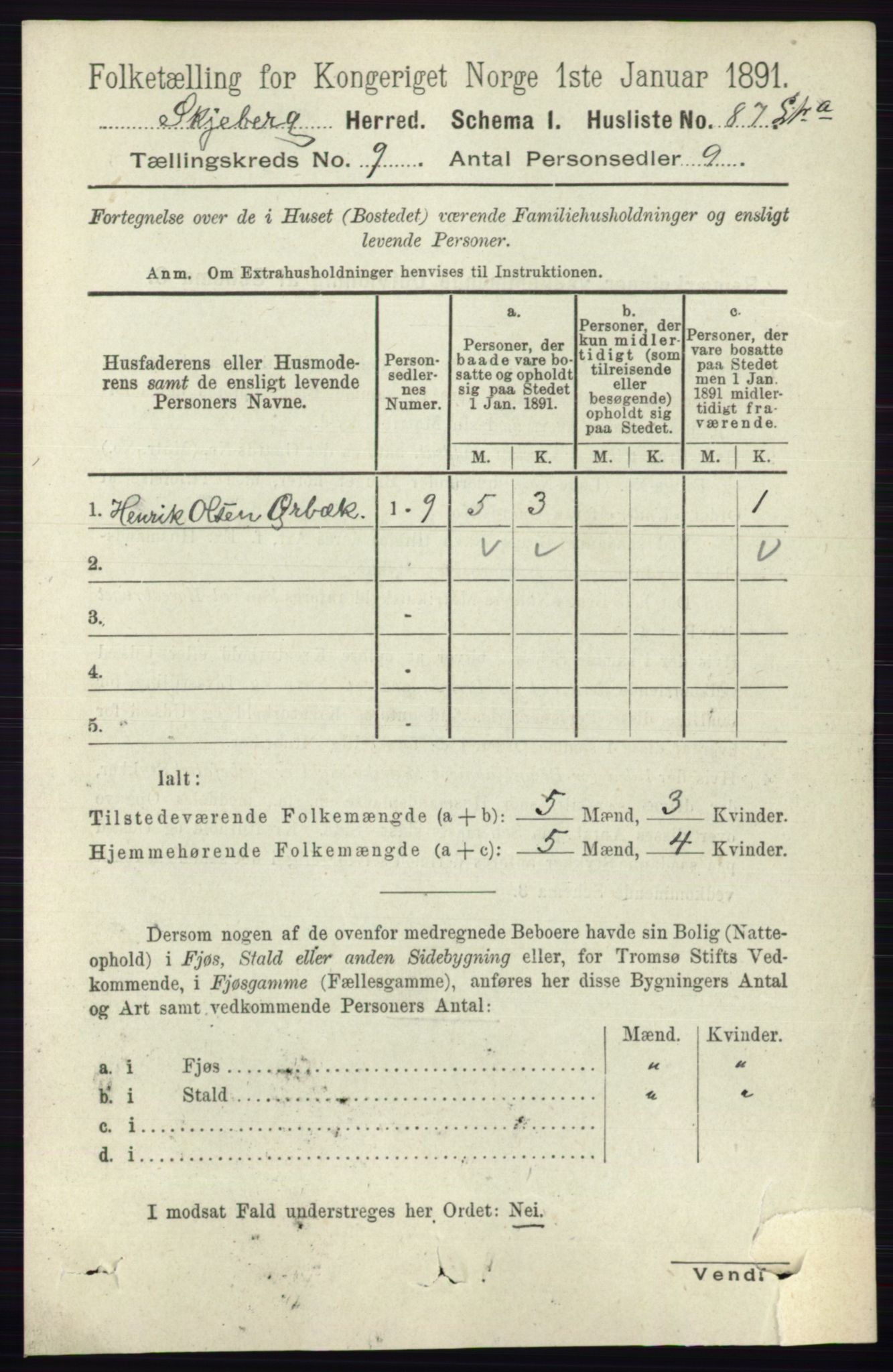 RA, 1891 census for 0115 Skjeberg, 1891, p. 4666