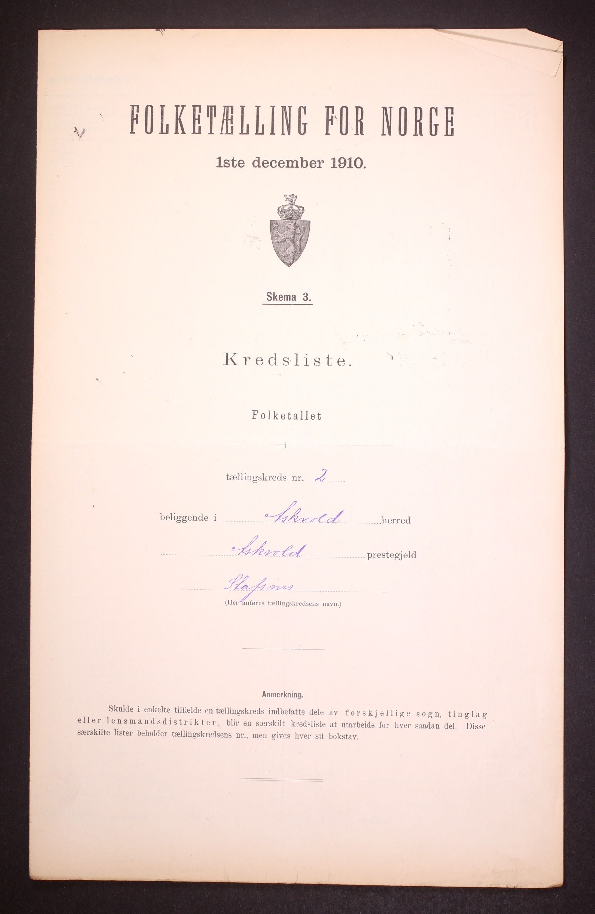 RA, 1910 census for Askvoll, 1910, p. 6