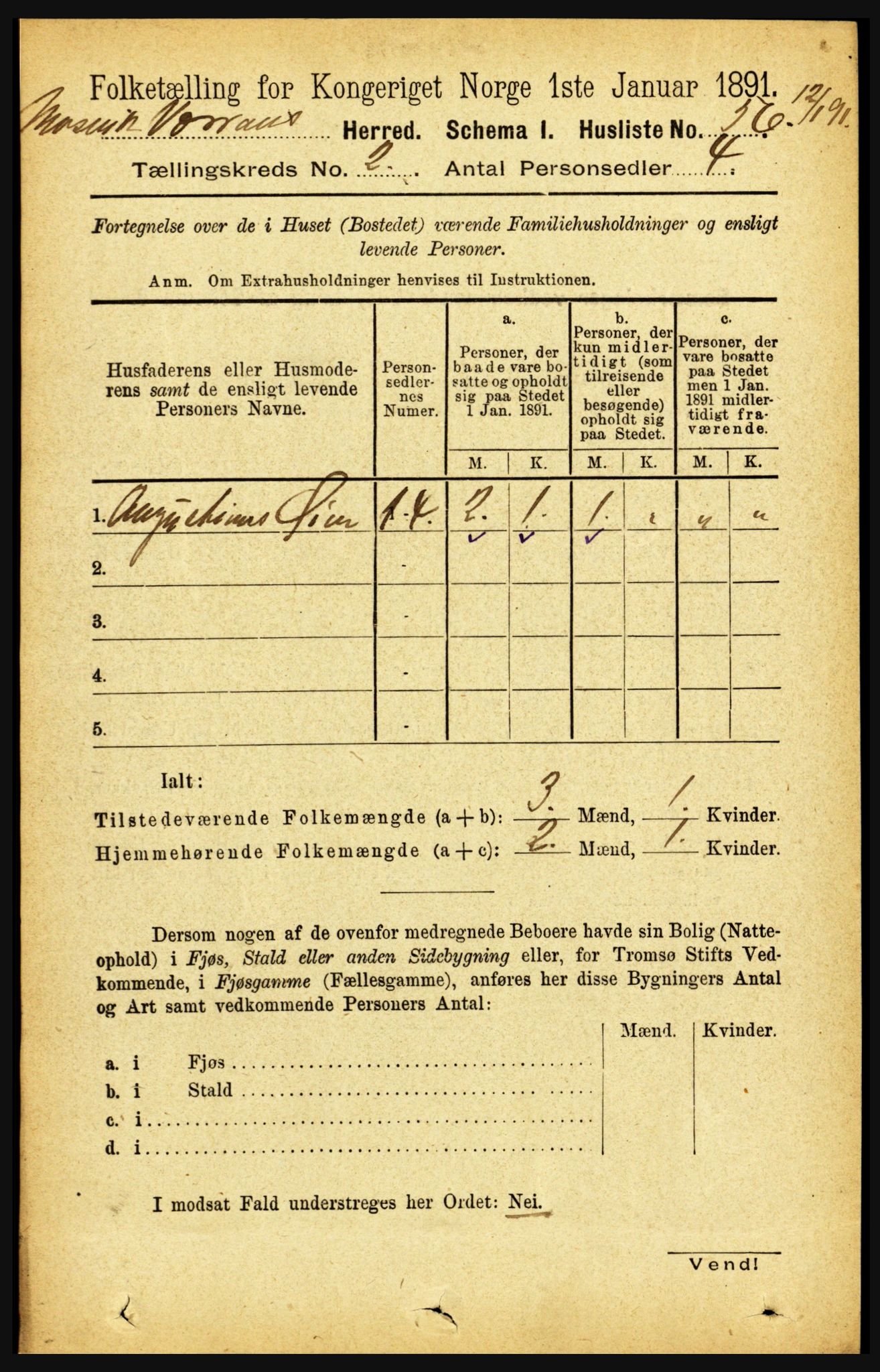 RA, 1891 census for 1723 Mosvik og Verran, 1891, p. 477