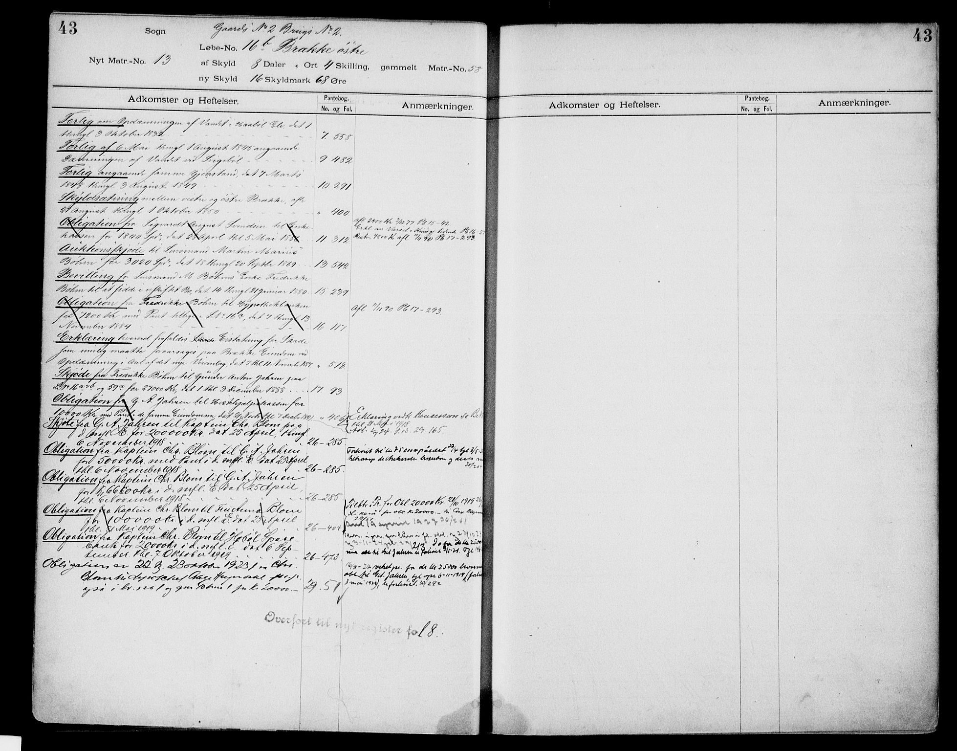 Moss sorenskriveri, SAO/A-10168: Mortgage register no. IV 8a, 1733-1927, p. 43
