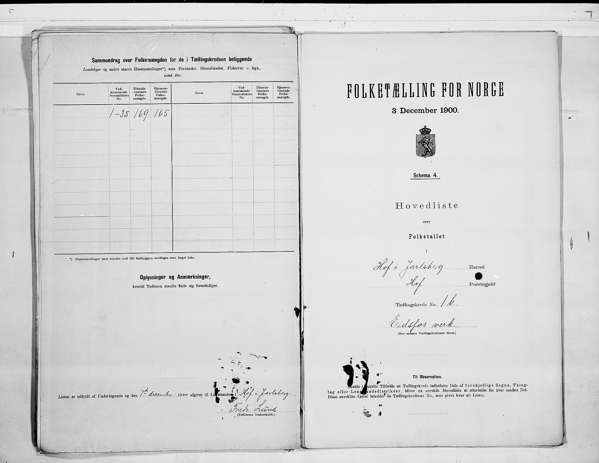 RA, 1900 census for Hof, 1900, p. 6
