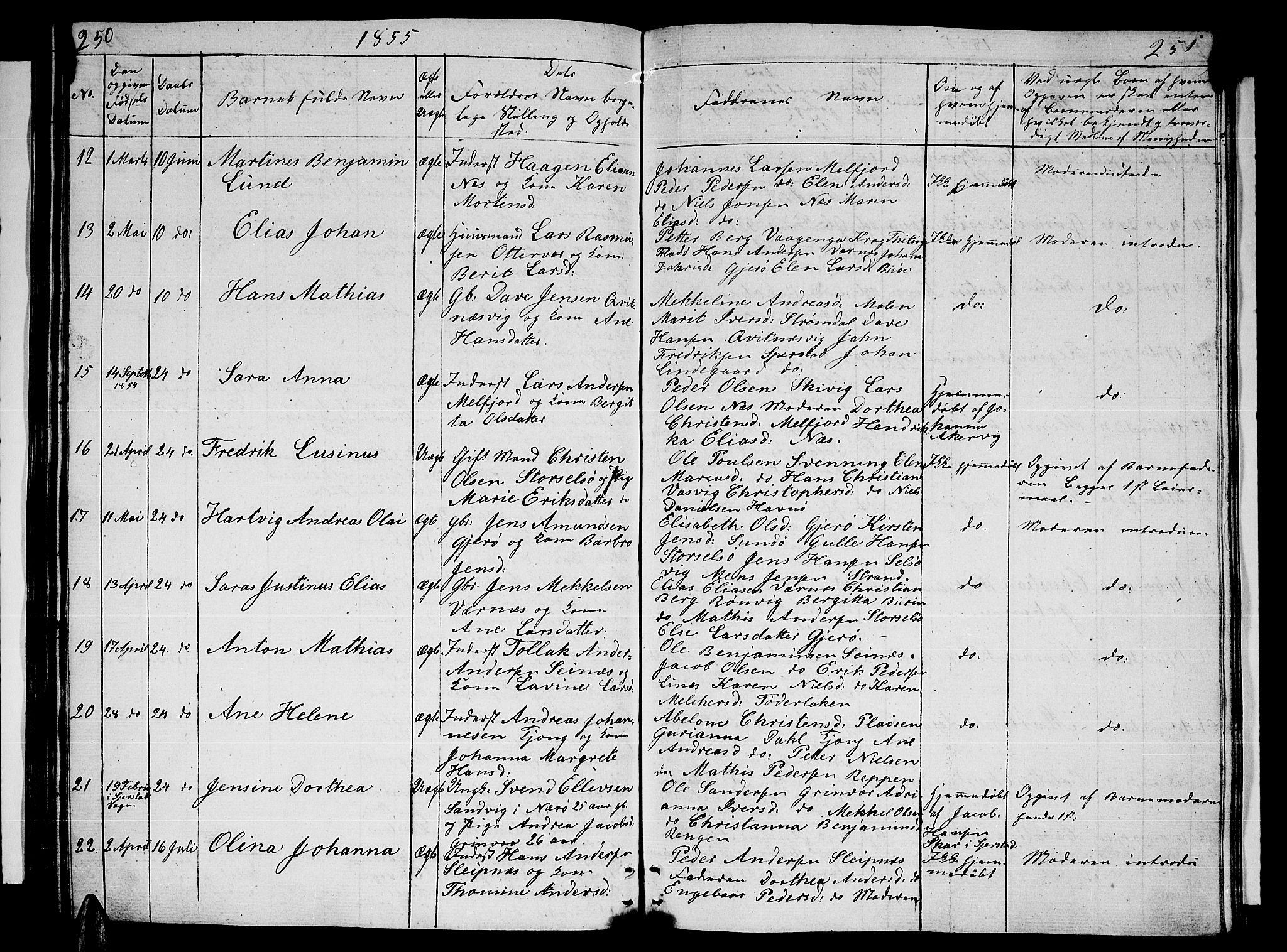 Ministerialprotokoller, klokkerbøker og fødselsregistre - Nordland, SAT/A-1459/841/L0618: Parish register (copy) no. 841C02, 1833-1855, p. 250-251