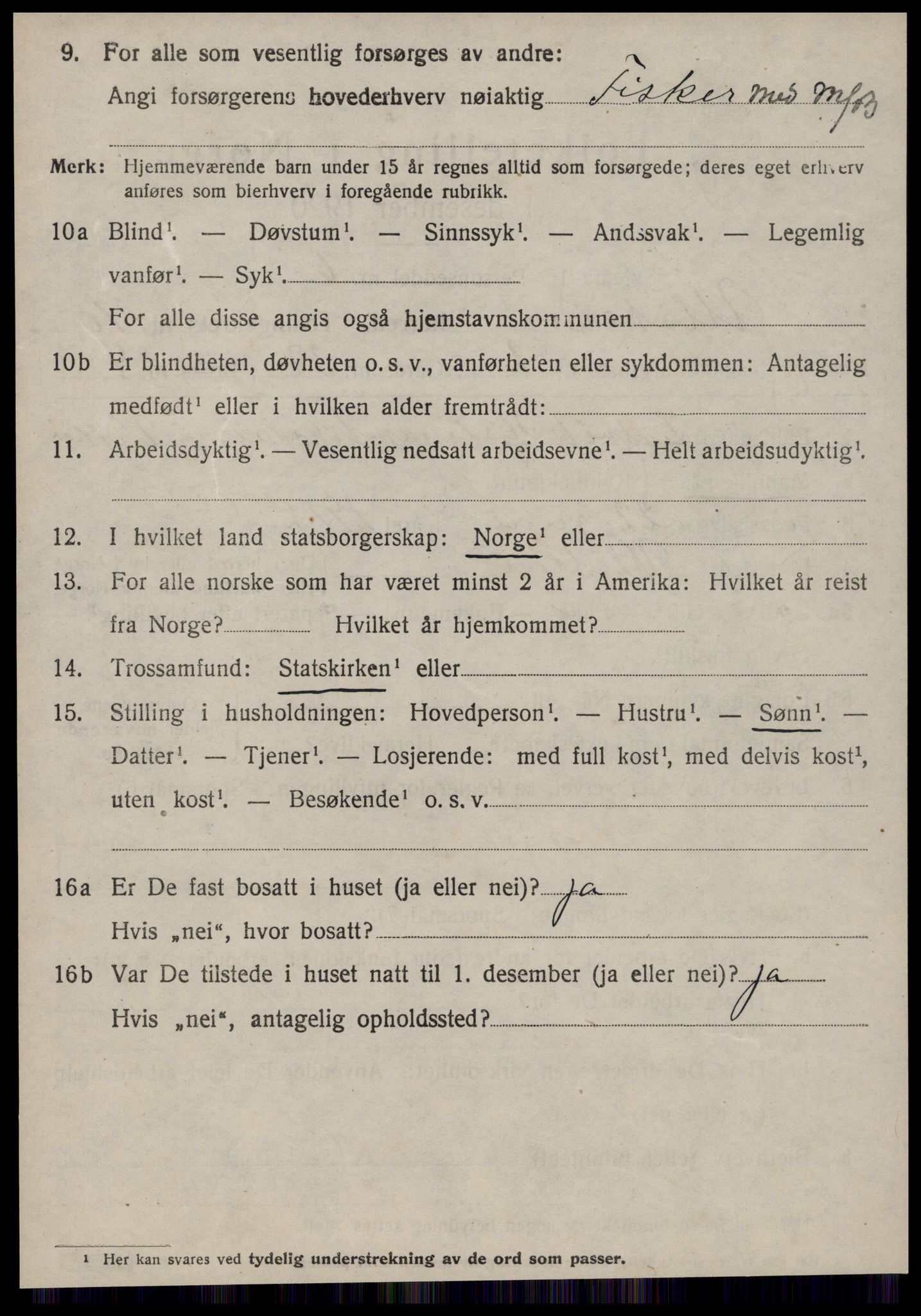 SAT, 1920 census for Ulstein, 1920, p. 5347