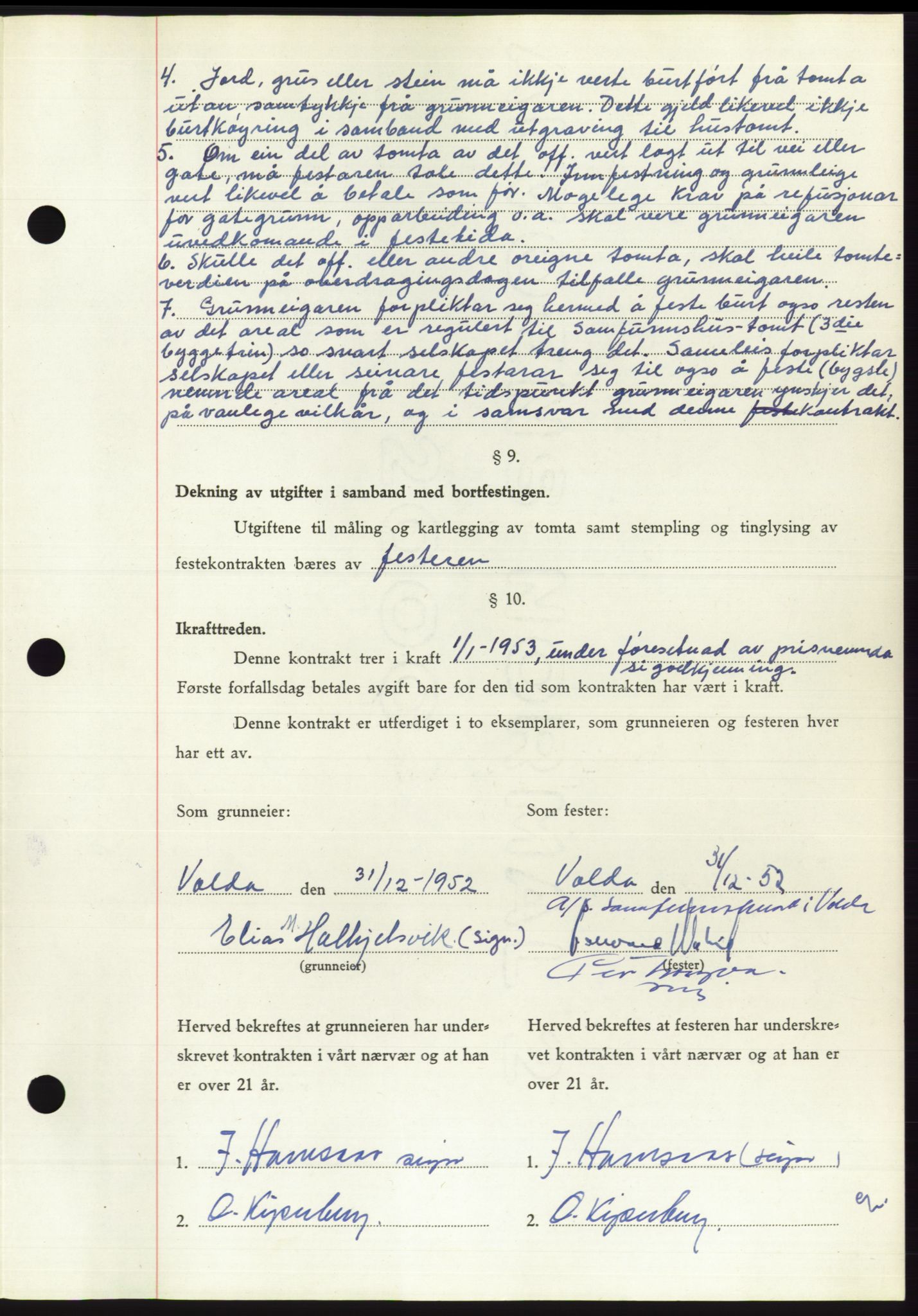 Søre Sunnmøre sorenskriveri, AV/SAT-A-4122/1/2/2C/L0094: Mortgage book no. 20A, 1953-1953, Diary no: : 198/1953