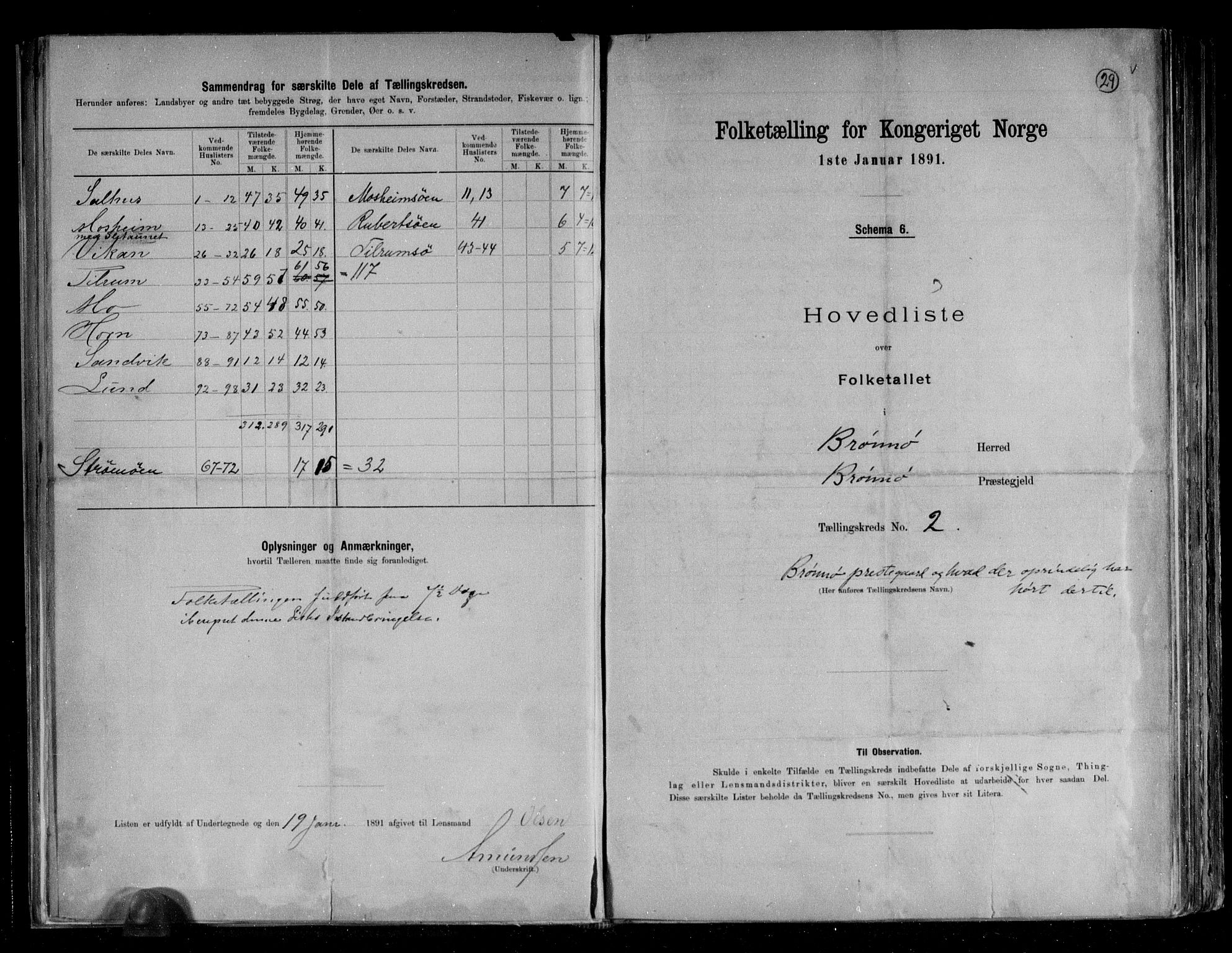 RA, 1891 census for 1814 Brønnøy, 1891, p. 7