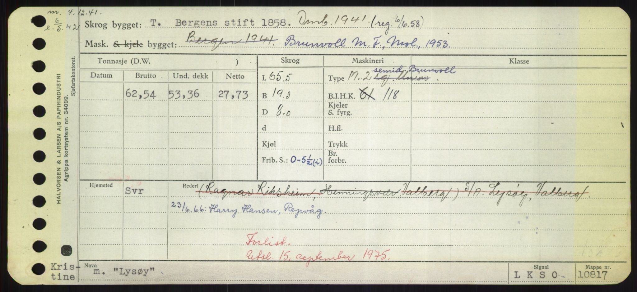 Sjøfartsdirektoratet med forløpere, Skipsmålingen, RA/S-1627/H/Hd/L0023: Fartøy, Lia-Løv, p. 519