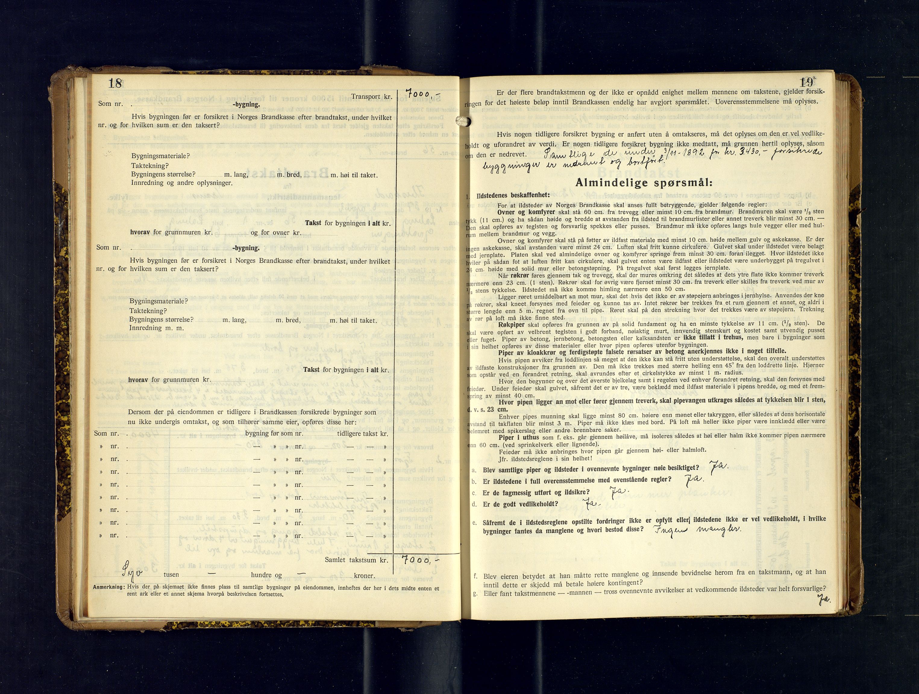 Ibestad lensmannskontor, AV/SATØ-S-1499/F/Fv/Fvh/L0284: Branntakstprotokoller, 1937-1939, p. 18-19