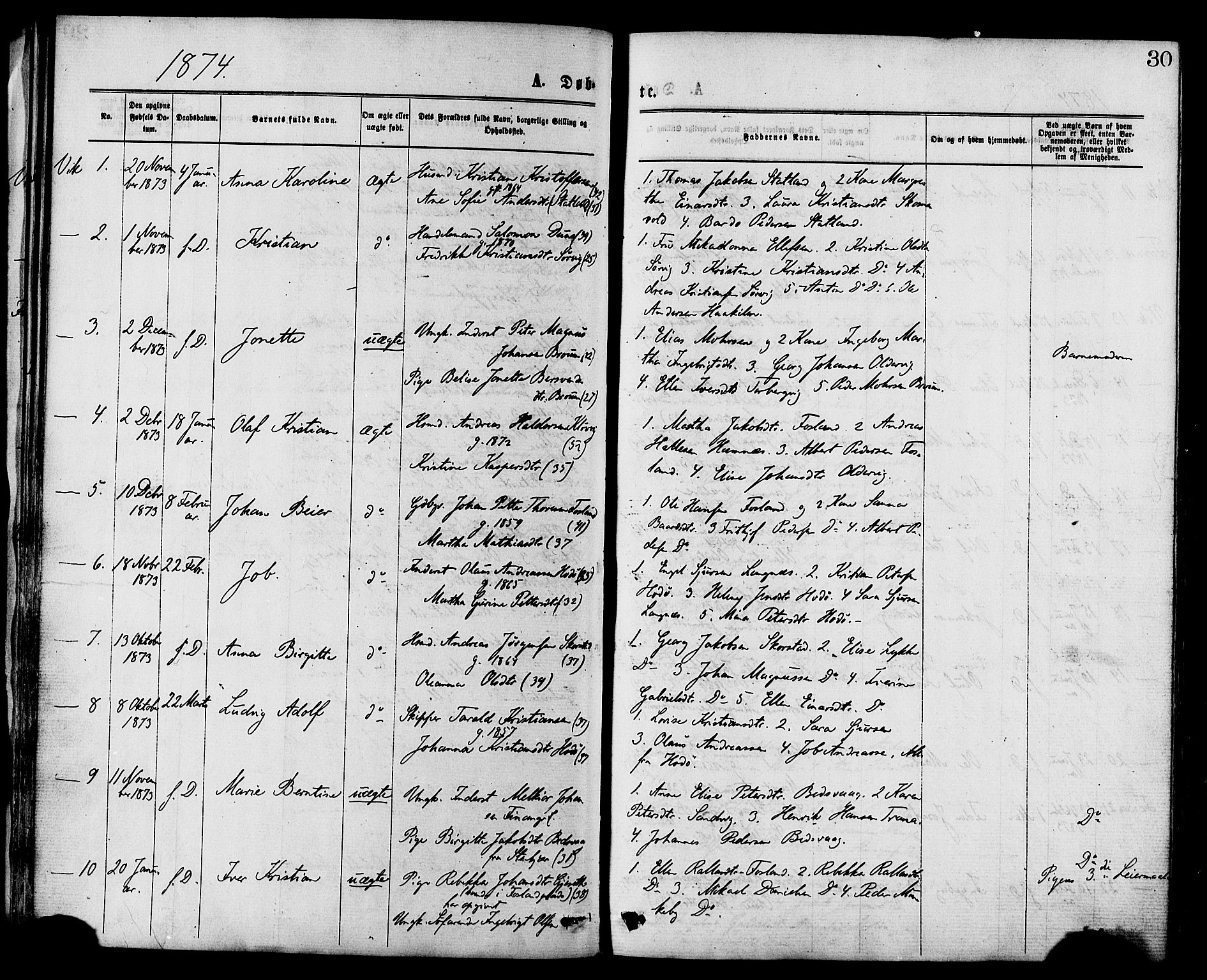 Ministerialprotokoller, klokkerbøker og fødselsregistre - Nord-Trøndelag, AV/SAT-A-1458/773/L0616: Parish register (official) no. 773A07, 1870-1887, p. 30