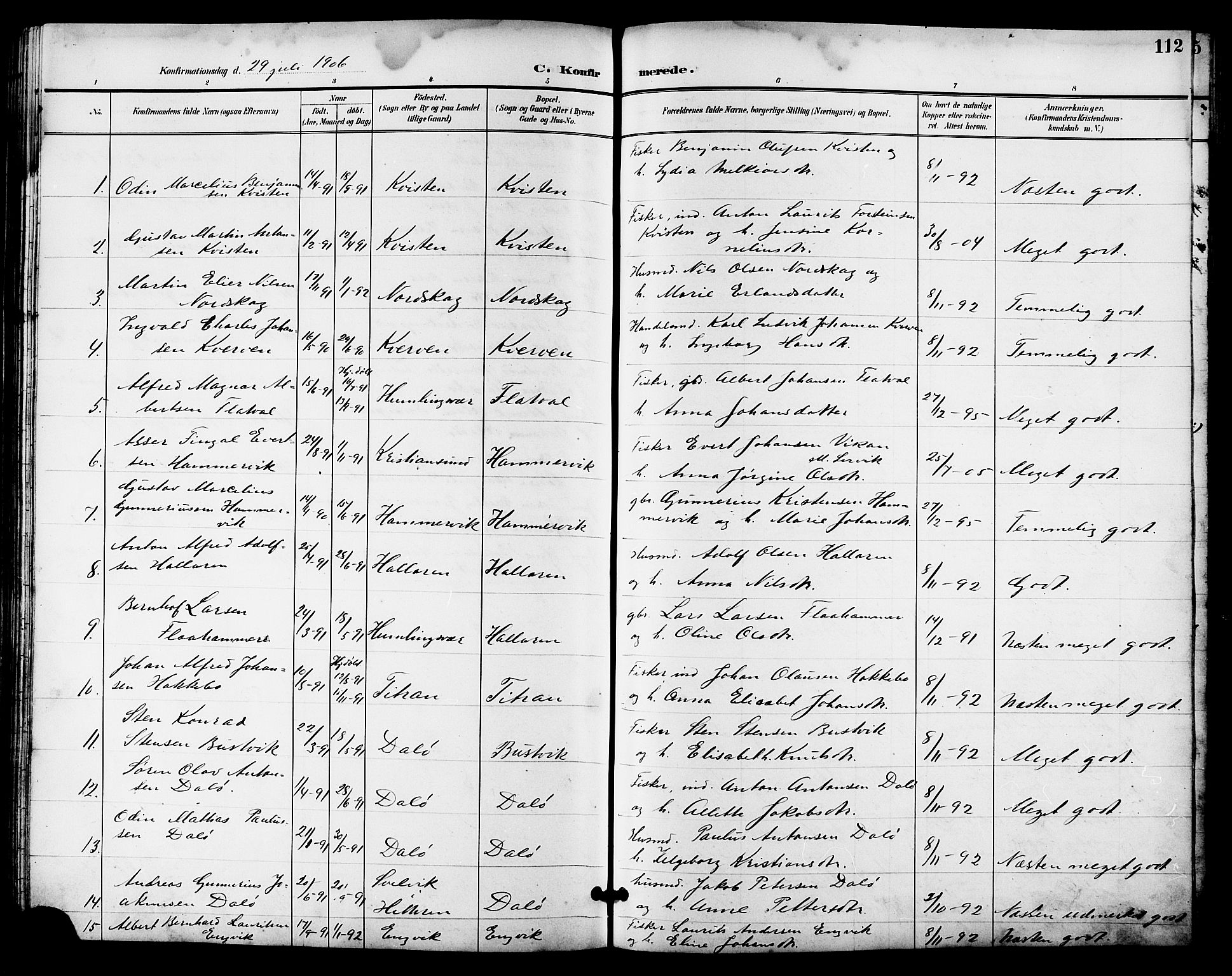Ministerialprotokoller, klokkerbøker og fødselsregistre - Sør-Trøndelag, SAT/A-1456/641/L0598: Parish register (copy) no. 641C02, 1893-1910, p. 112