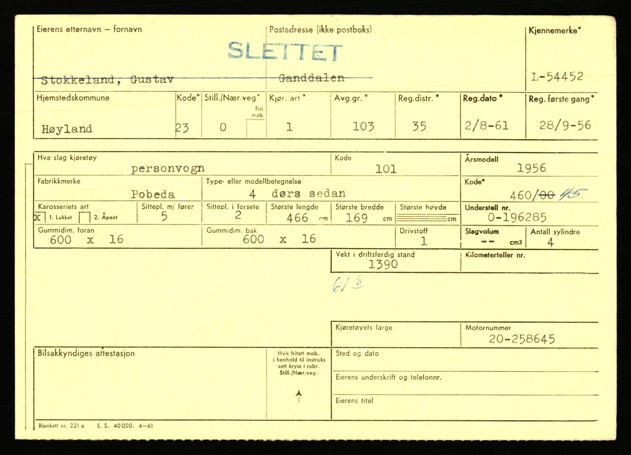 Stavanger trafikkstasjon, AV/SAST-A-101942/0/F/L0054: L-54200 - L-55699, 1930-1971, p. 525