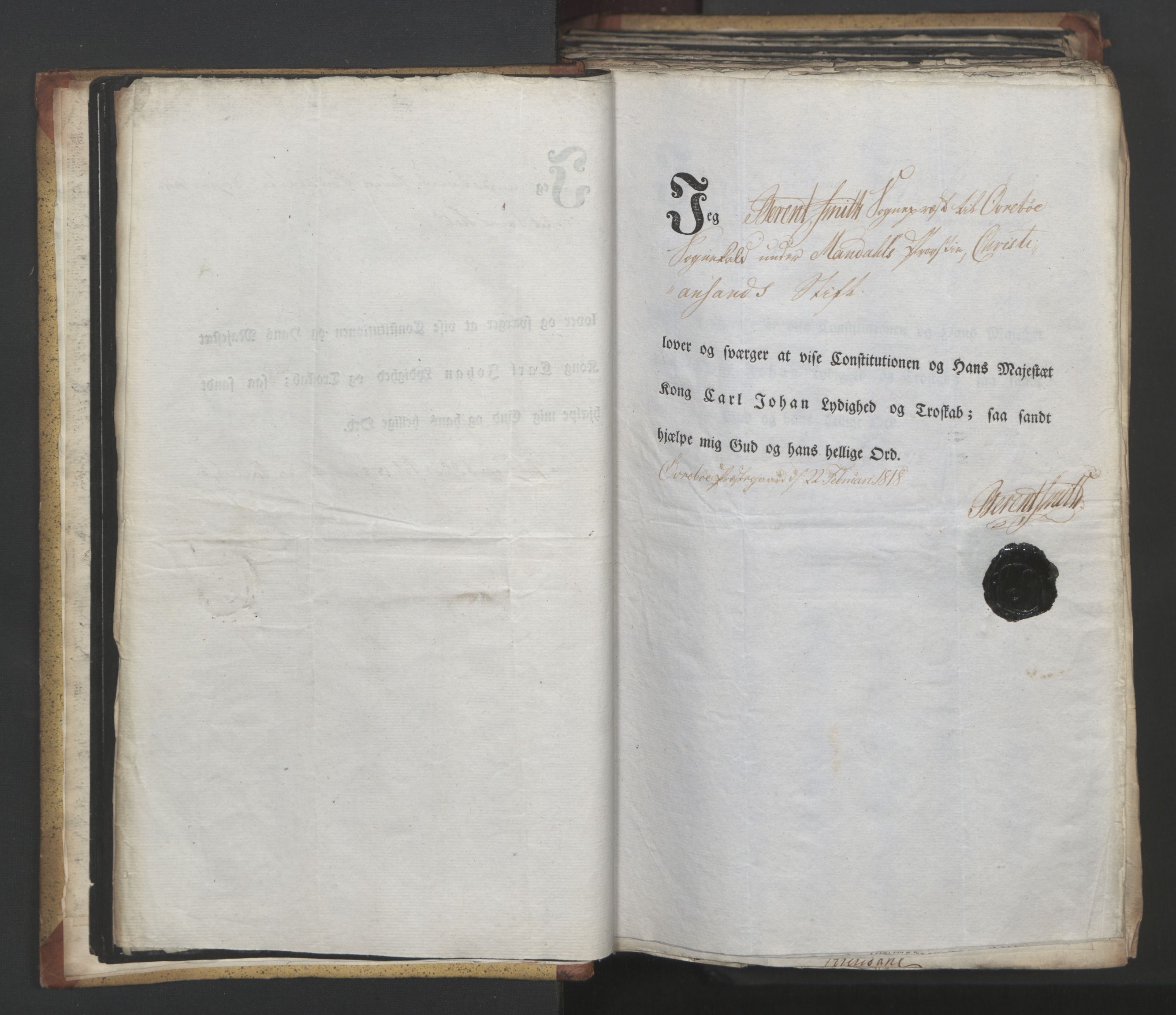 Statsrådsavdelingen i Stockholm, AV/RA-S-1003/D/Da/L0014: Regjeringsinnstillinger nr. 2890-3057, 1818, p. 27
