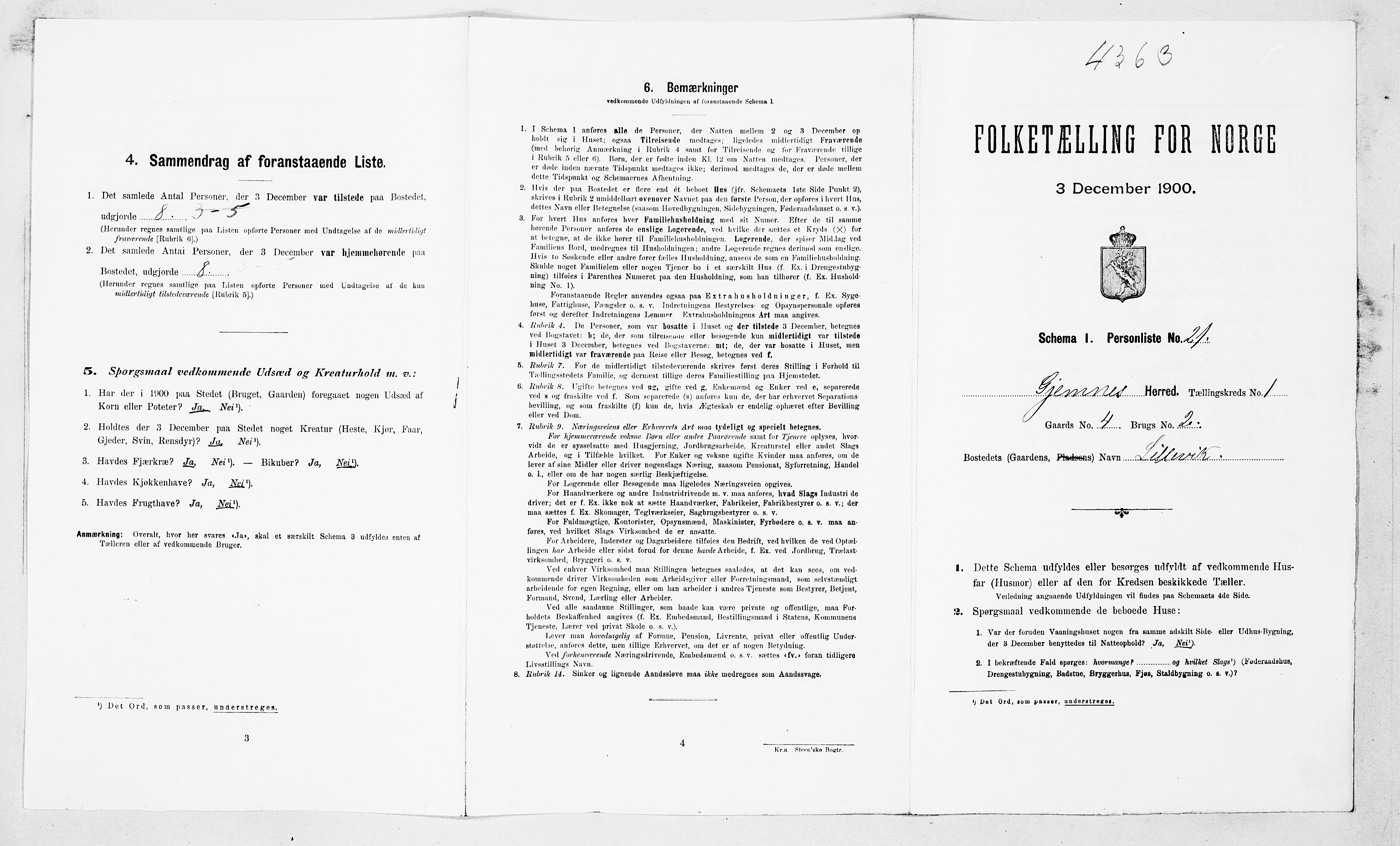 SAT, 1900 census for Gjemnes, 1900, p. 62