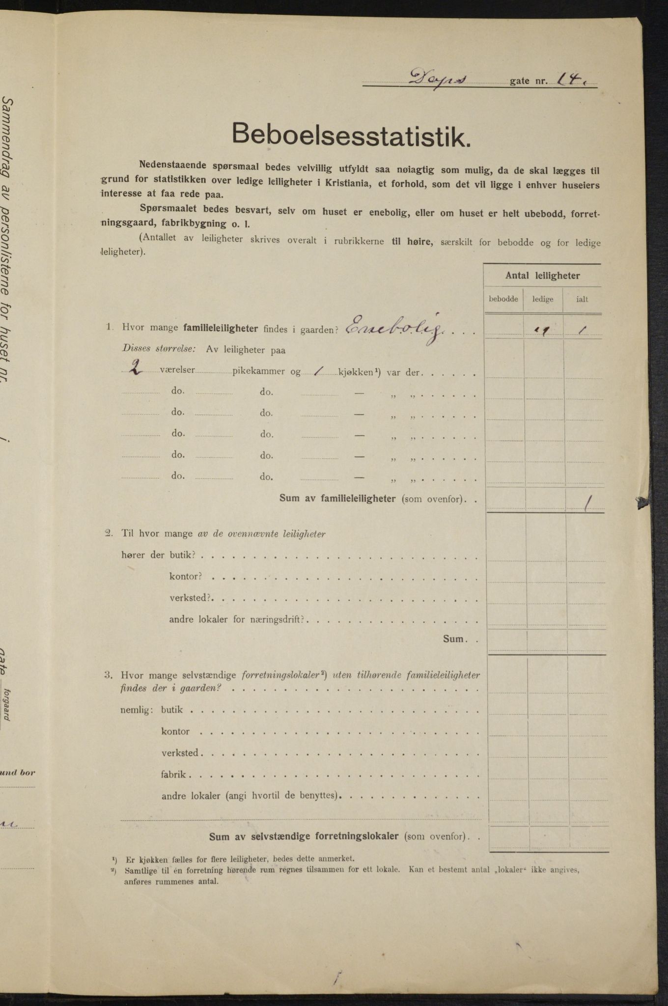 OBA, Municipal Census 1915 for Kristiania, 1915, p. 16005