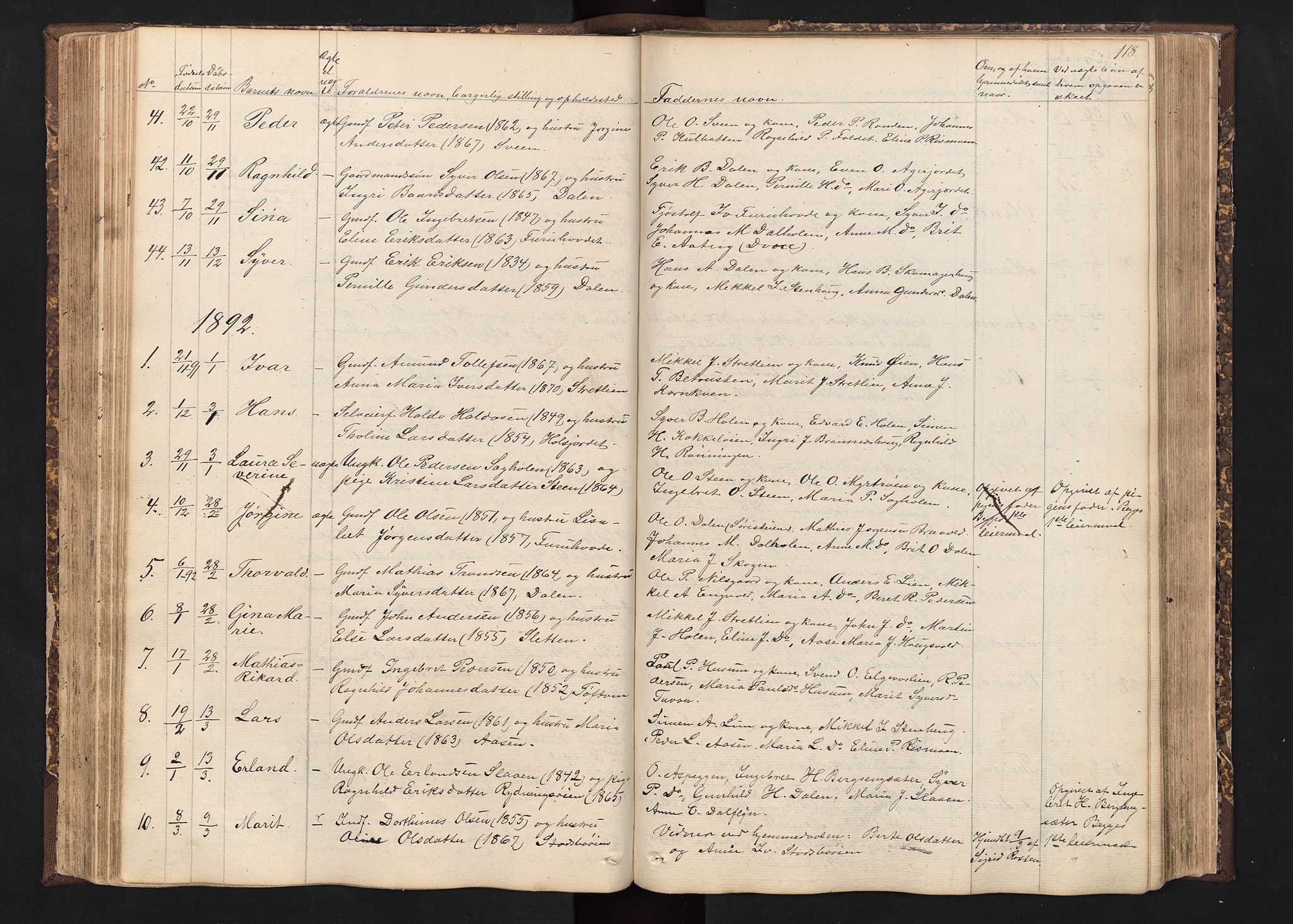 Alvdal prestekontor, SAH/PREST-060/H/Ha/Hab/L0001: Parish register (copy) no. 1, 1857-1893, p. 118
