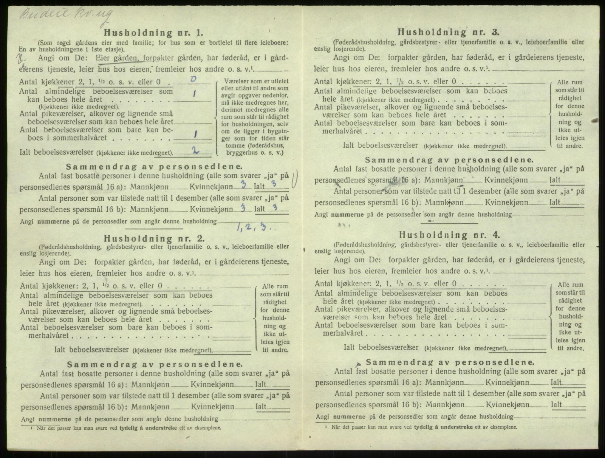 SAB, 1920 census for Austrheim, 1920, p. 190