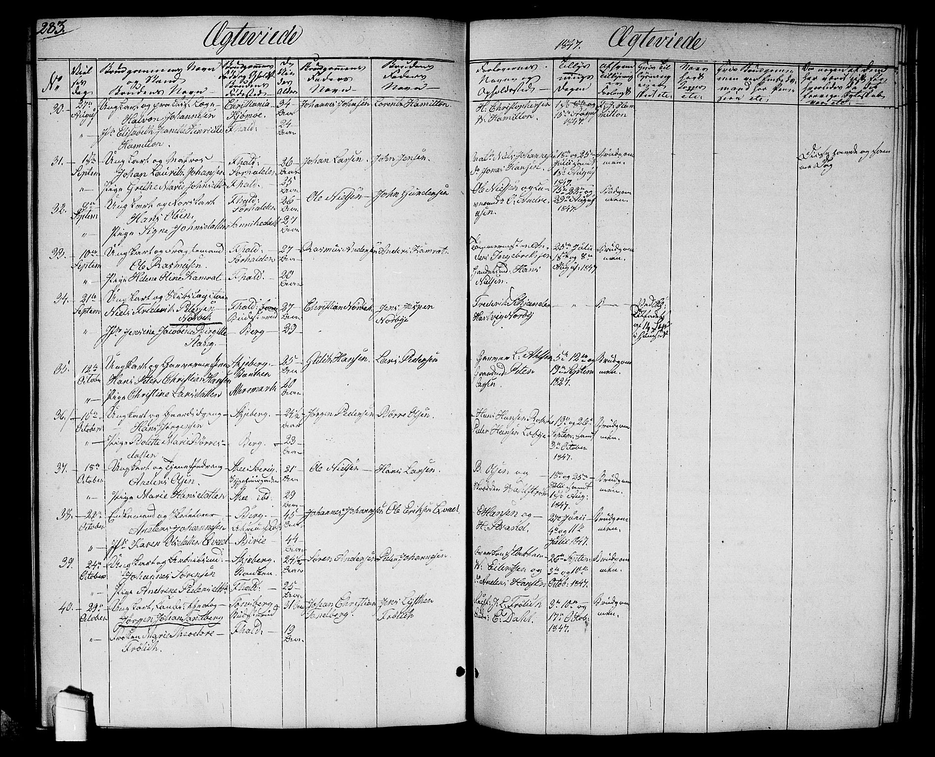 Halden prestekontor Kirkebøker, SAO/A-10909/G/Ga/L0004: Parish register (copy) no. 4, 1845-1854, p. 283
