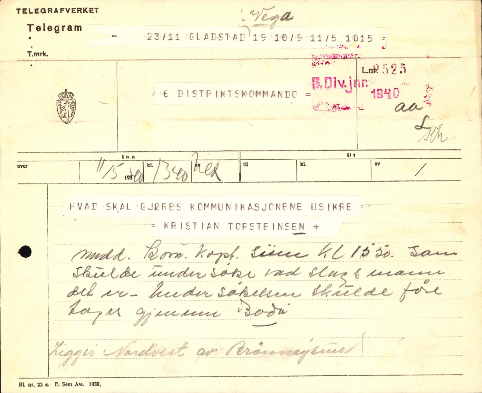 Forsvaret, Forsvarets krigshistoriske avdeling, AV/RA-RAFA-2017/Y/Yb/L0123: II-C-11-600  -  6. Divisjon med avdelinger, 1940, p. 520