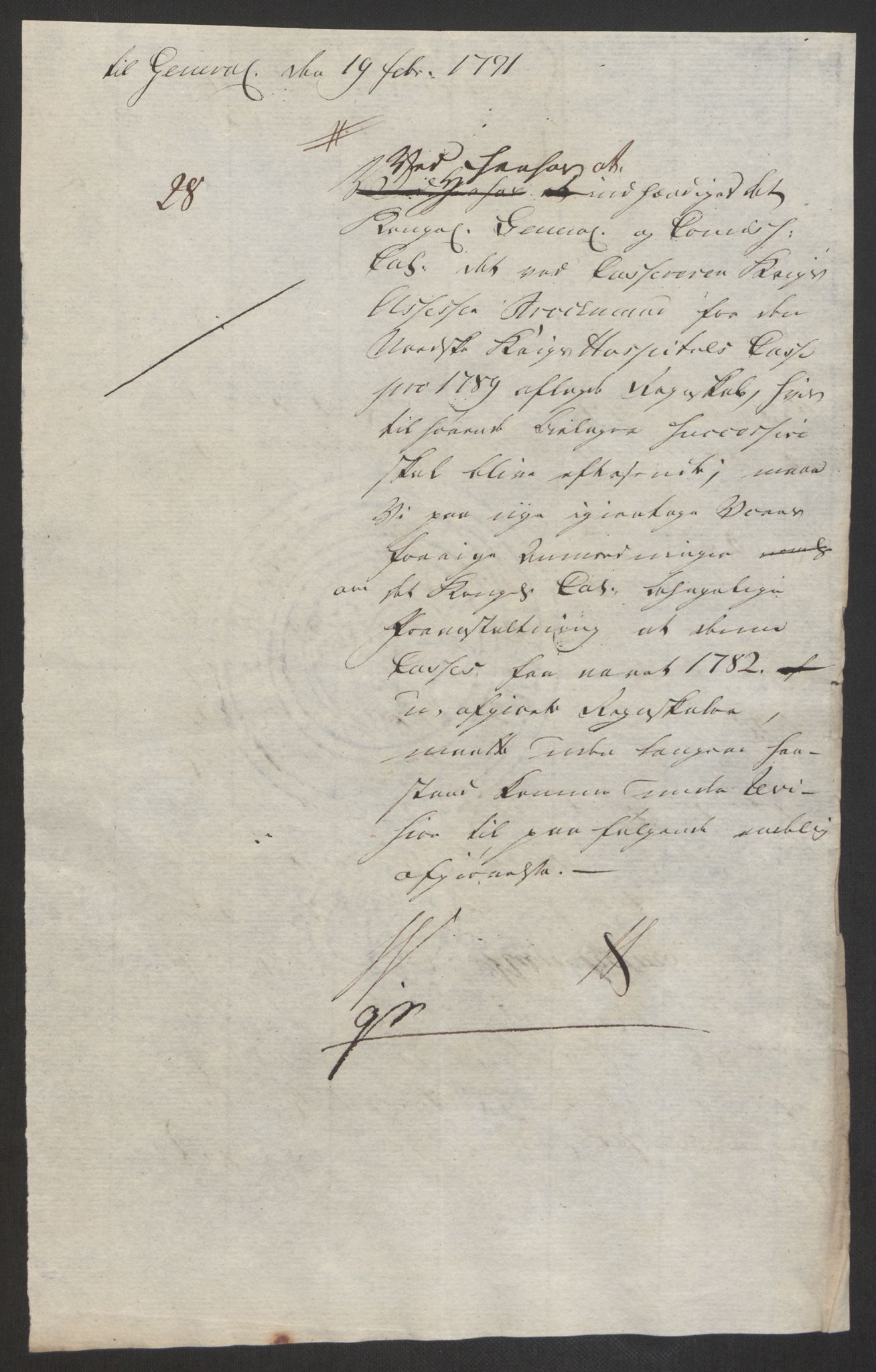 Forsvaret, Den norske kvesthuskasse/krigshospitalkasse, AV/RA-RAFA-1887/F/Fa/L0008: Konsepter, 1790-1793, p. 397