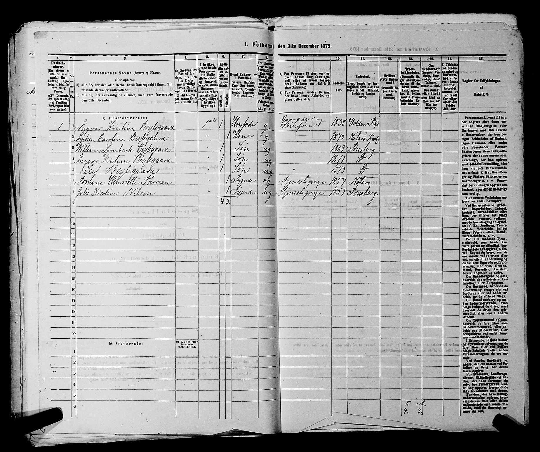 SAKO, 1875 census for 0705P Tønsberg, 1875, p. 621