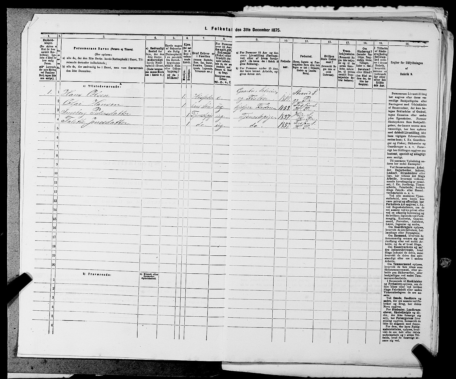 SAST, 1875 census for 1128P Høgsfjord, 1875, p. 70